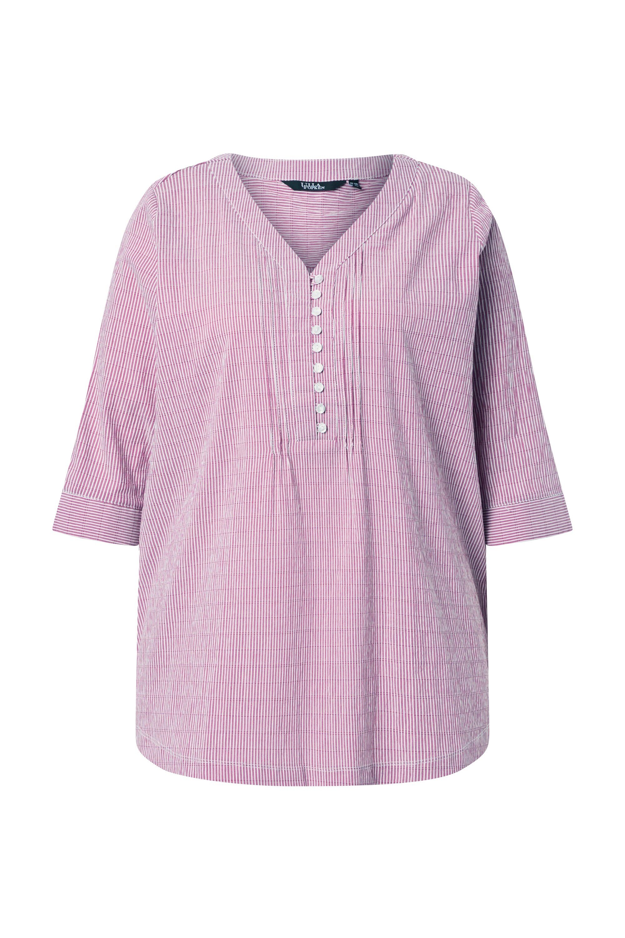 Ulla Popken Tunika Bubble-Tunika Herzausschnitt Biesen 3/4-Arm günstig online kaufen