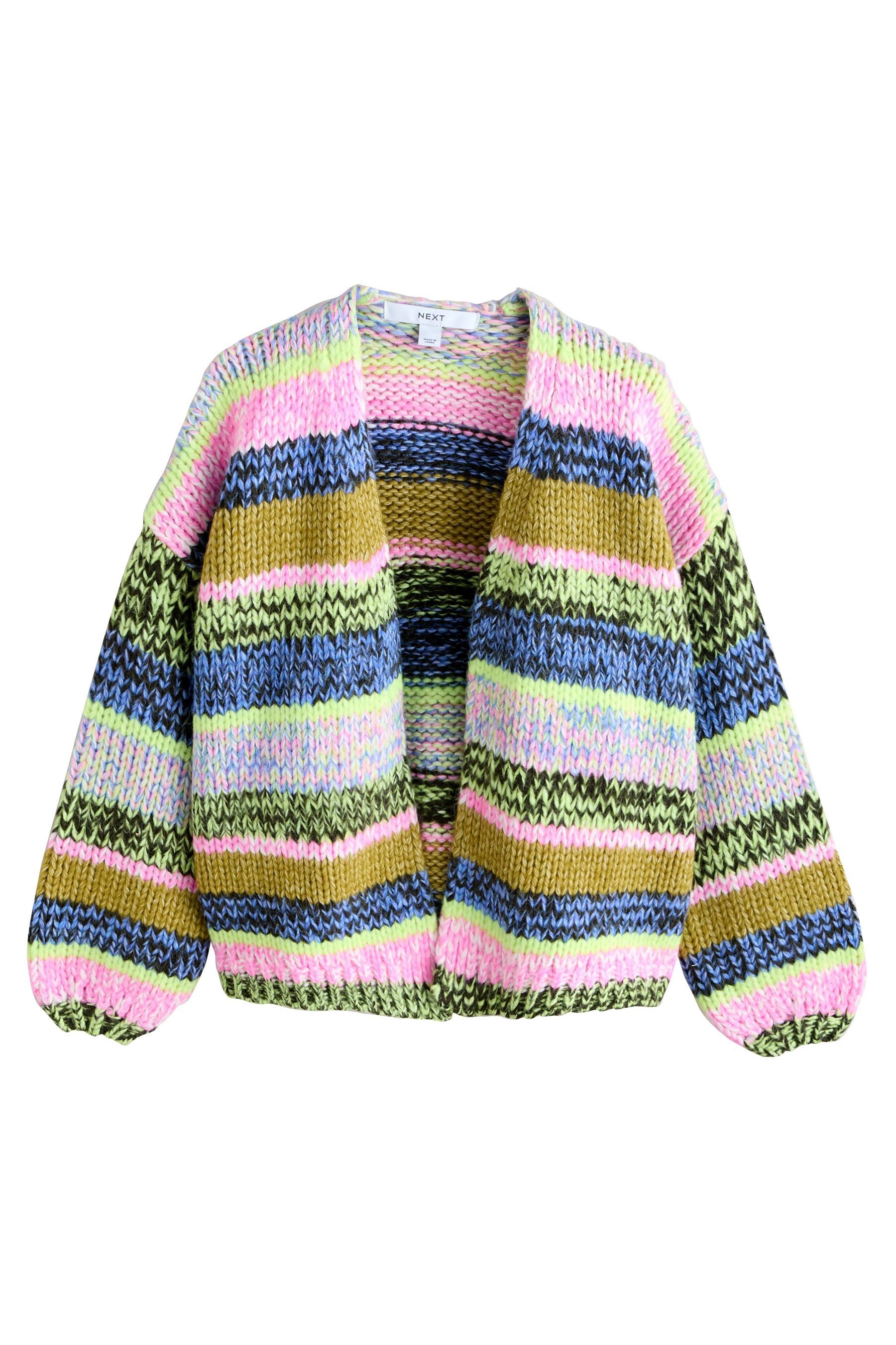 Next Strickjacke Weiche Strickjacke im Grobstrick mit Wolle (1-tlg) günstig online kaufen