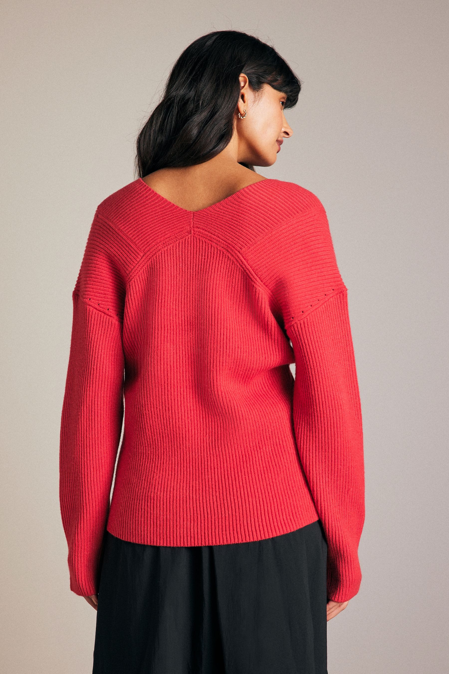 Next V-Ausschnitt-Pullover Ripp-Oberteil mit V-Ausschnitt (1-tlg) günstig online kaufen