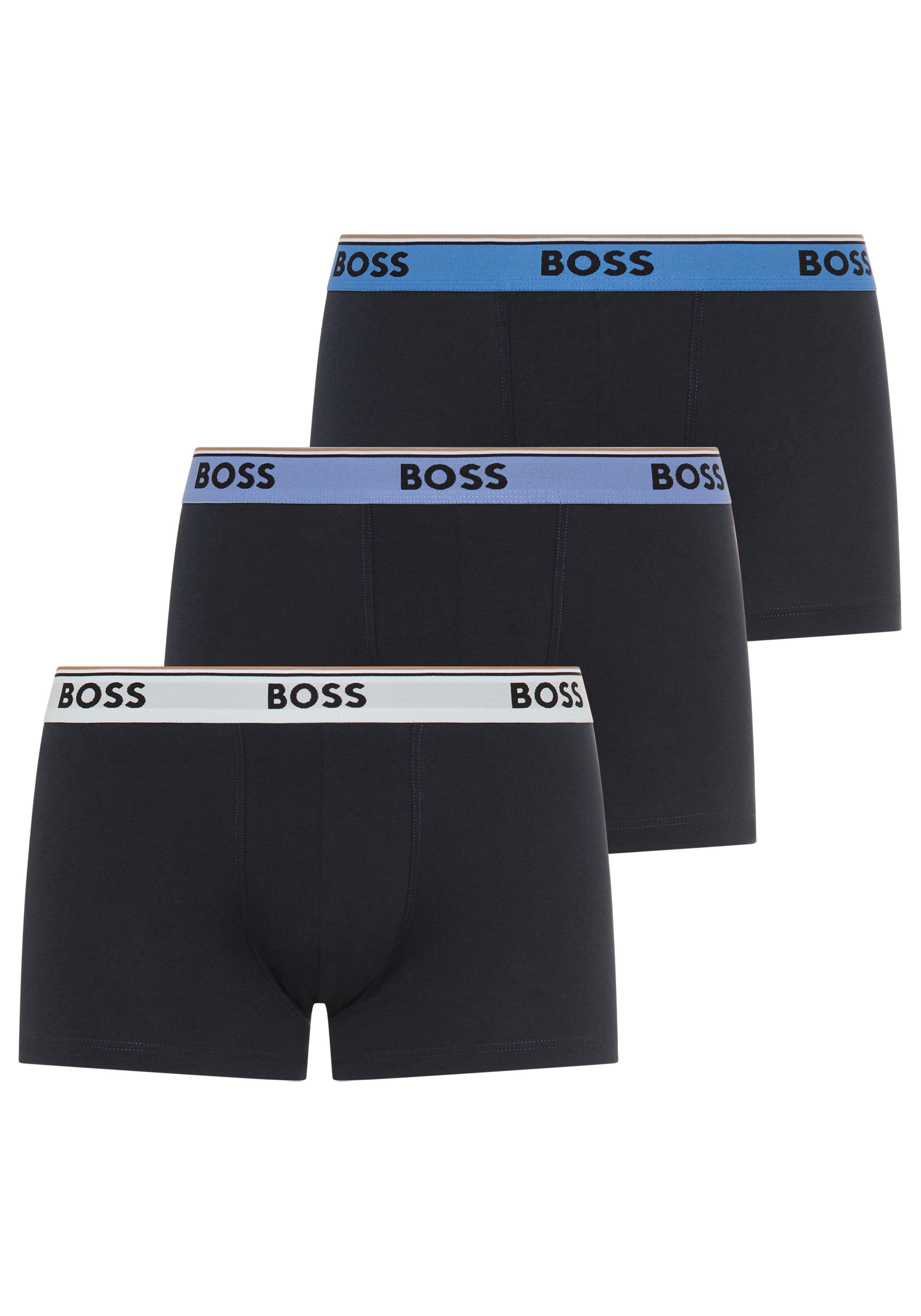 BOSS Trunk (Packung, 3-St) aus Stretch-Baumwolle mit Logo-Bund, mittlere Bundhöhe