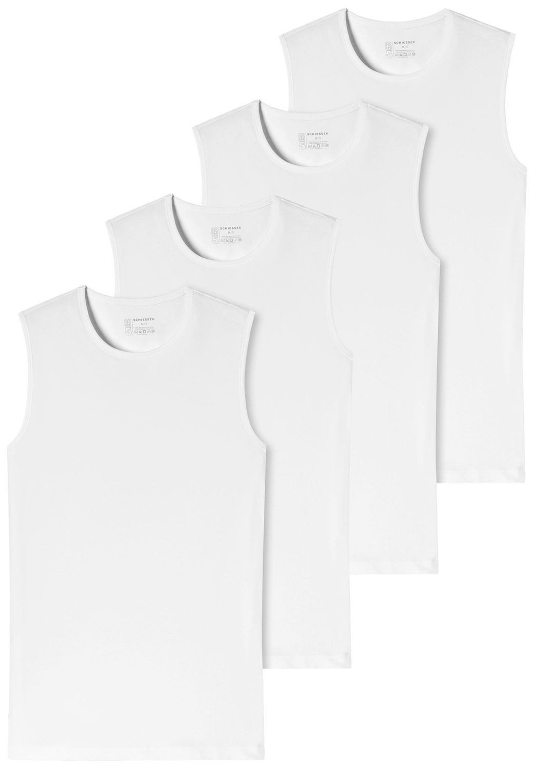 Schiesser Unterhemd 95/5 (Sparpack, 2er-Pack) mit breiten Trägern im 4er Pack
