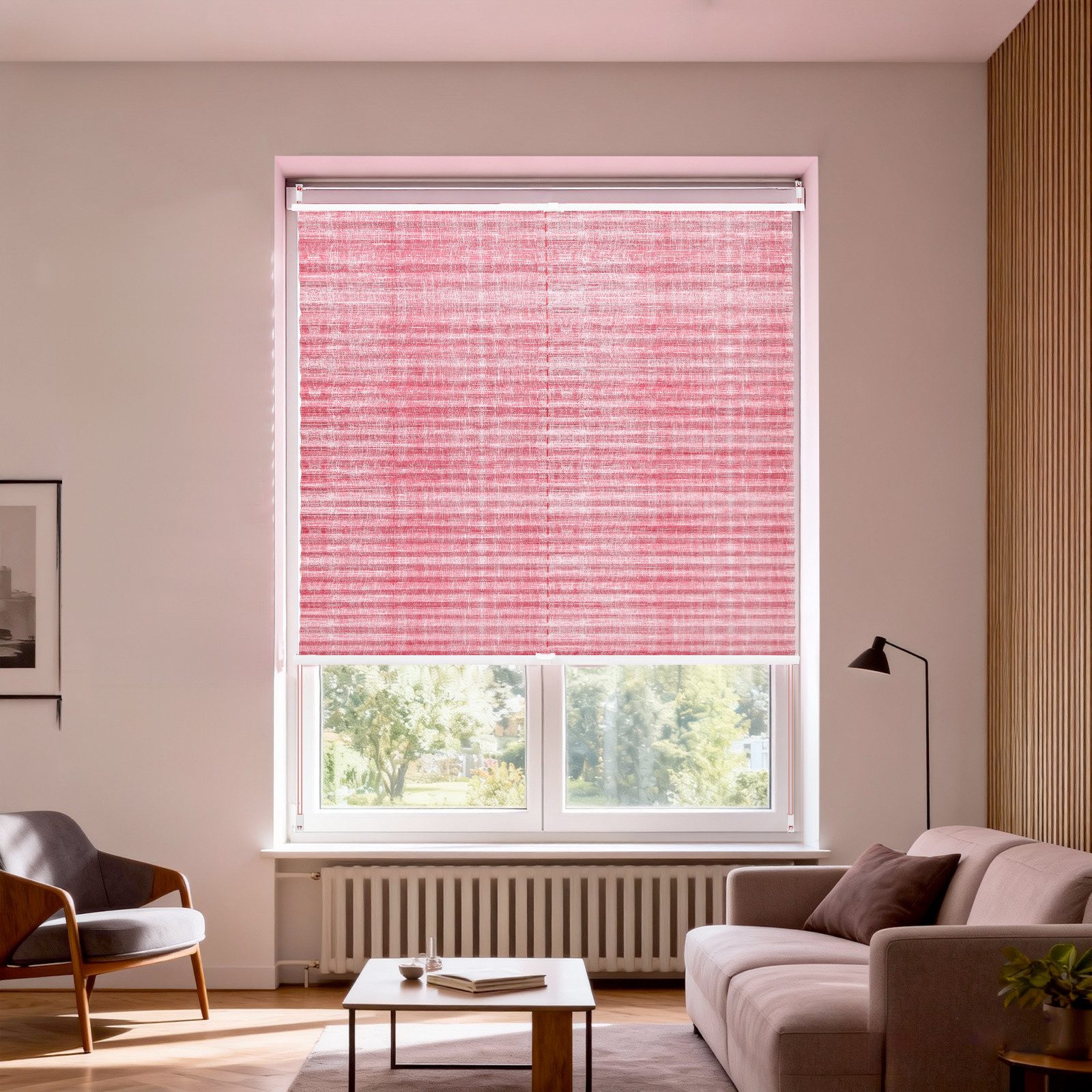 Sekey Plissee Plissee ohne Bohren Lichtschutz Rollo Klemmfix für Fenster & Tür, blickdicht, verspannt, Klemmfix, Faltrollo, Easyfix, Sonnenschutzrollo, Jalousie – Bild 5 von 5