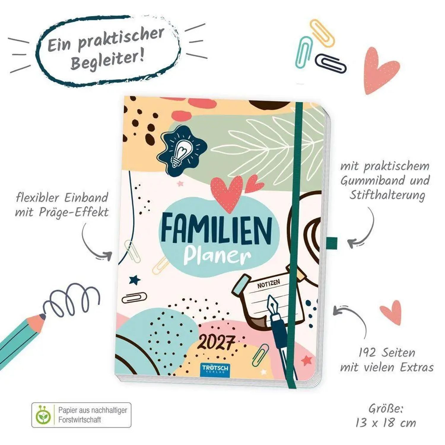 Trötsch Verlag Wandkalender TRÖTSCH - Wochenbuch Familienplaner 2027