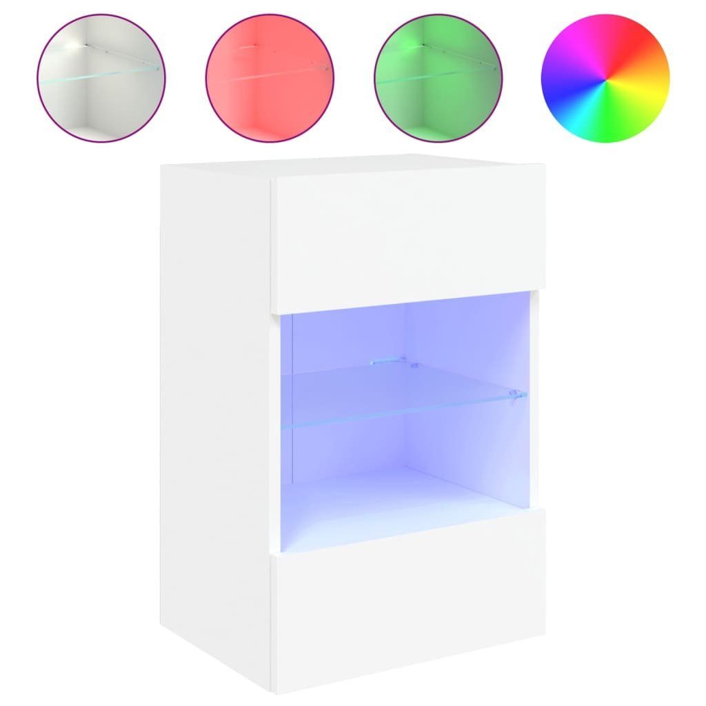 TV-Wand TV-Wandschrank mit LED-Leuchten Weiß 40x30x60,5 cm
