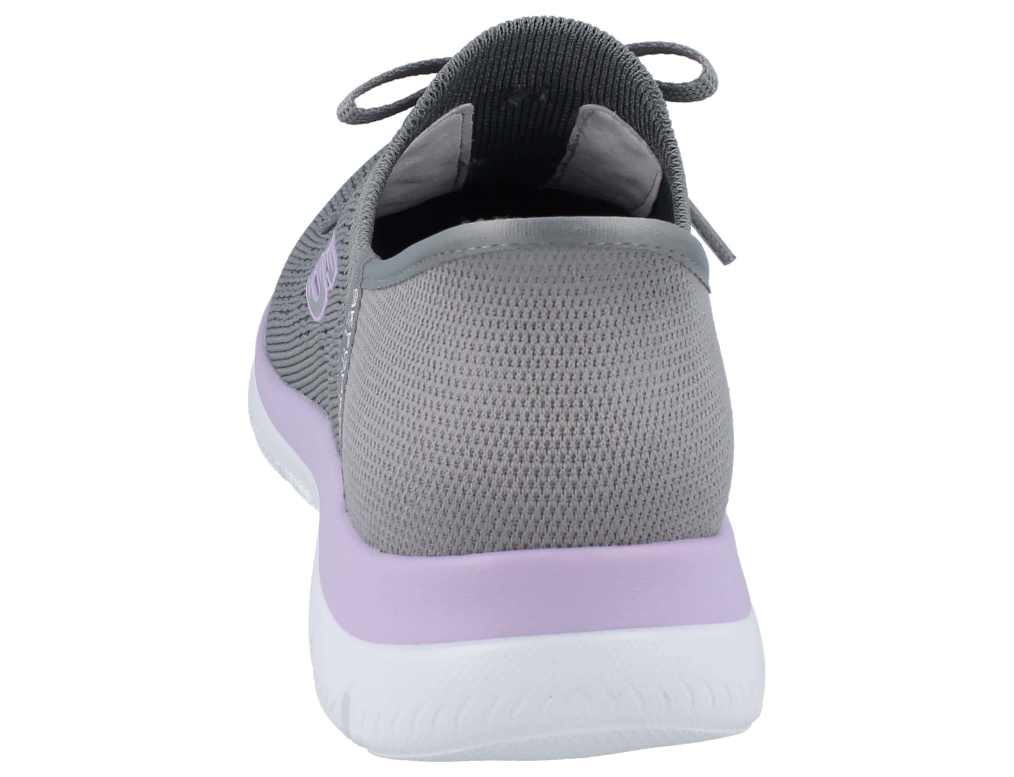 Skechers SKECHERS Slip-Ins Damen Schlupfsneaker grau lila Textil vegan - Slipper Vegan