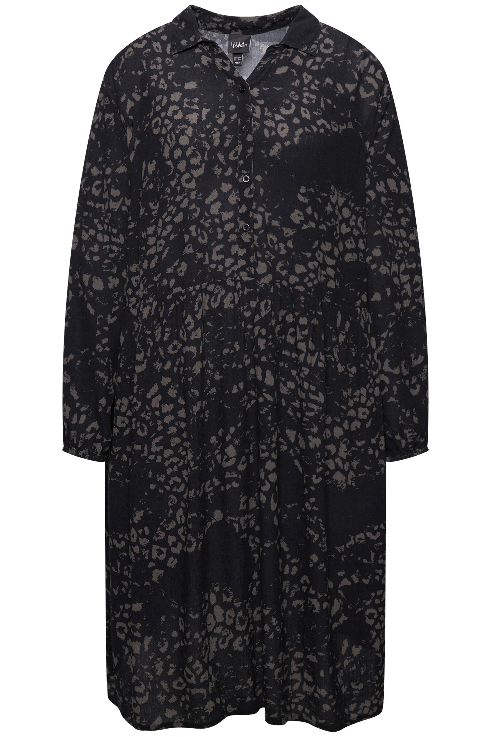 Ulla Popken Midikleid Hemdblusenkleid Knopfleiste Hemdkragen Langarm günstig online kaufen