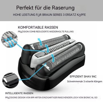 Hikity Ersatzscherköpfe Rasierer Kassette Scherkopf Für Braun 3S 3CC Series, Elektrorasierer, Für Braun 3S 3CC Series 3040S 3080S 3050CC 3090CC DE