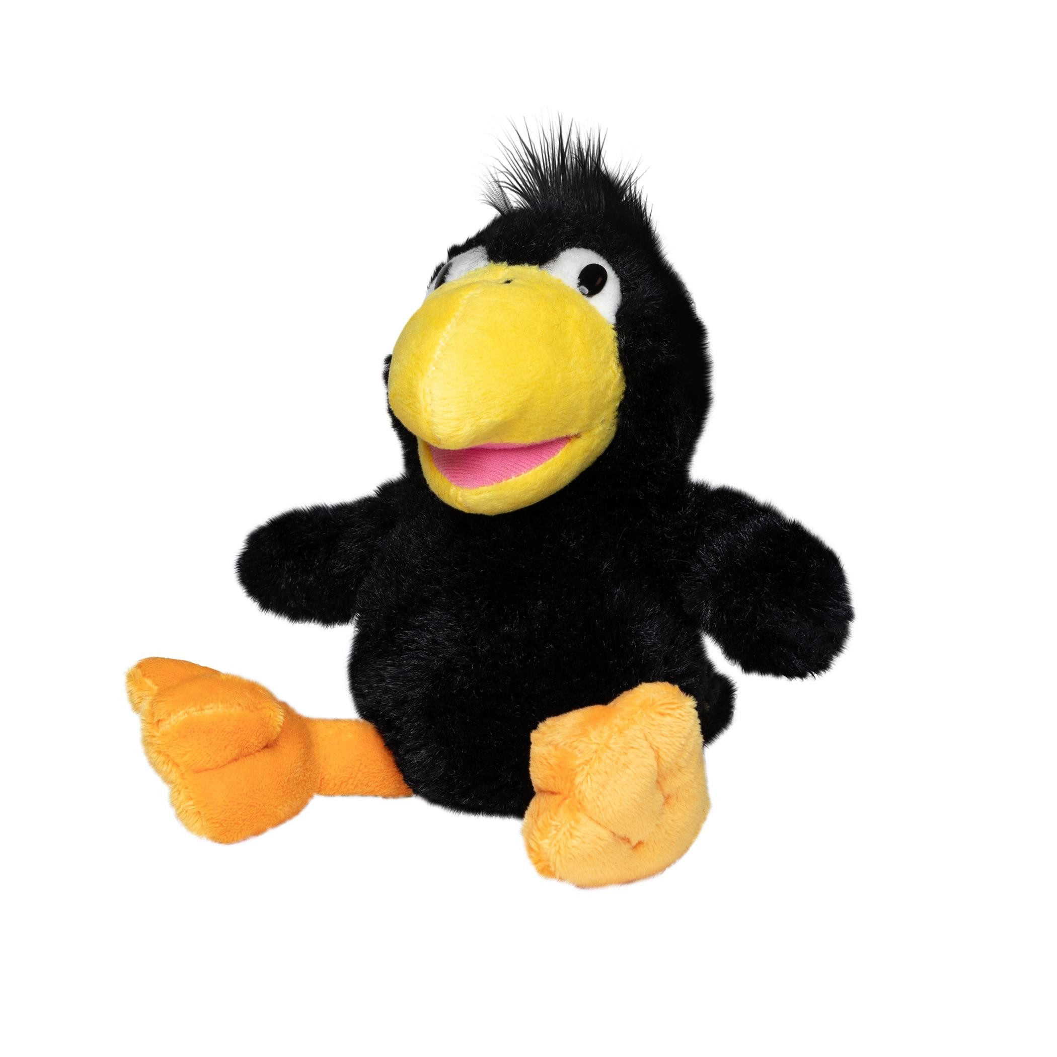 mbw Kuscheltier Rabe Valentin, Plüschtier kleiner Rabe stehend 21 cm, perfekt als Geschenk zum Geburtstag oder zur Einschulung