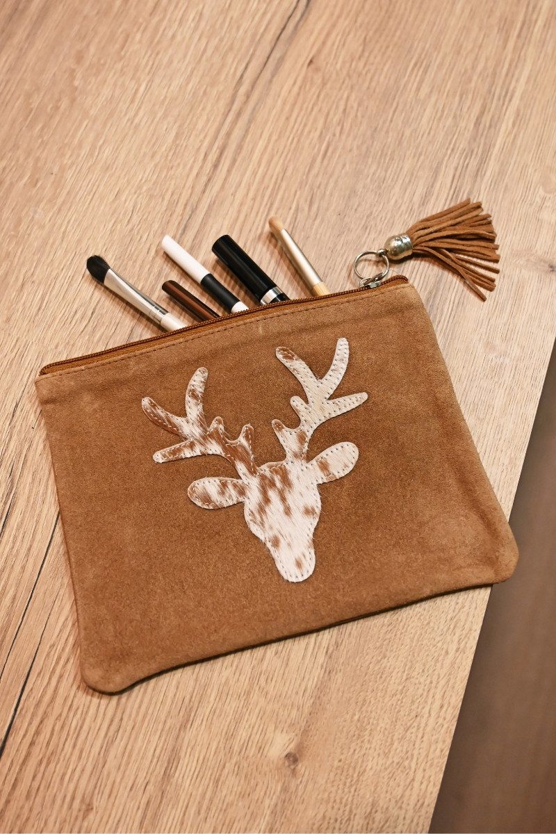 Mars & More Fellkissen Kosmetiktasche - ROTHIRSCH - braun