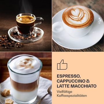 Klarstein Espressomaschine Gusto Classico, 1.5l Kaffeekanne, Gemahlener Kaffee & Pads: 2-in-1-Nutzung