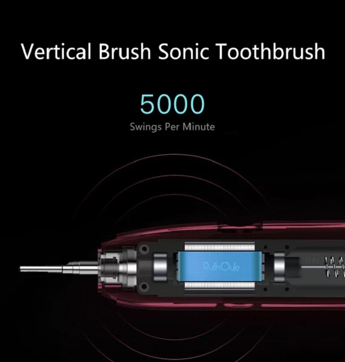 Lalano`S Cosmetics Elektrische Zahnbürste T1 Smart series Schallzahnbürste Sonic Peal-Clean, Aufsteckbürsten: 2 St., mit Smart Colour LCD-Memory Screen