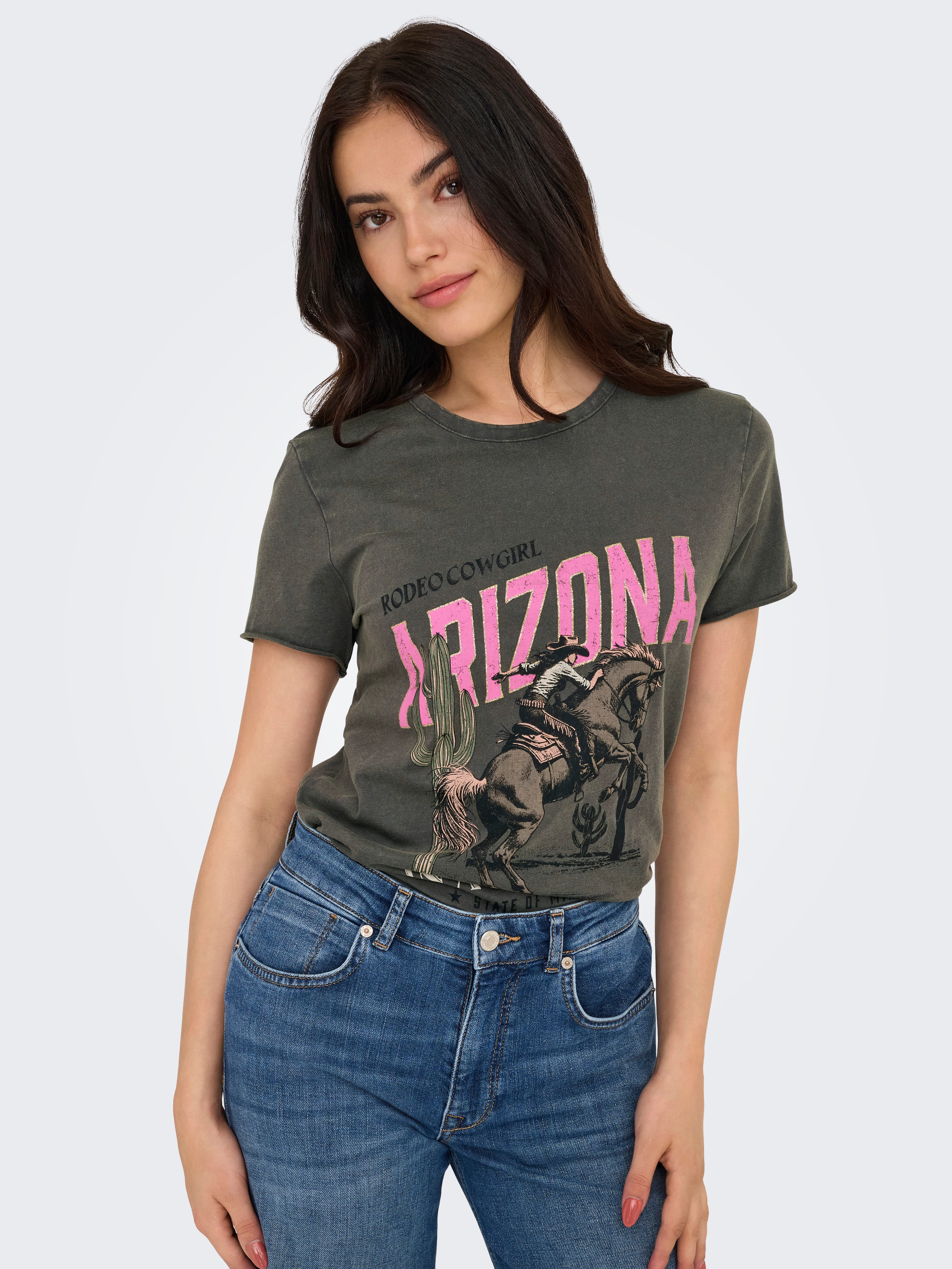 ONLY Rundhalsshirt ONLLUCY REG S/S TOP JRS NOOS unterschiedlich bedruckt günstig online kaufen