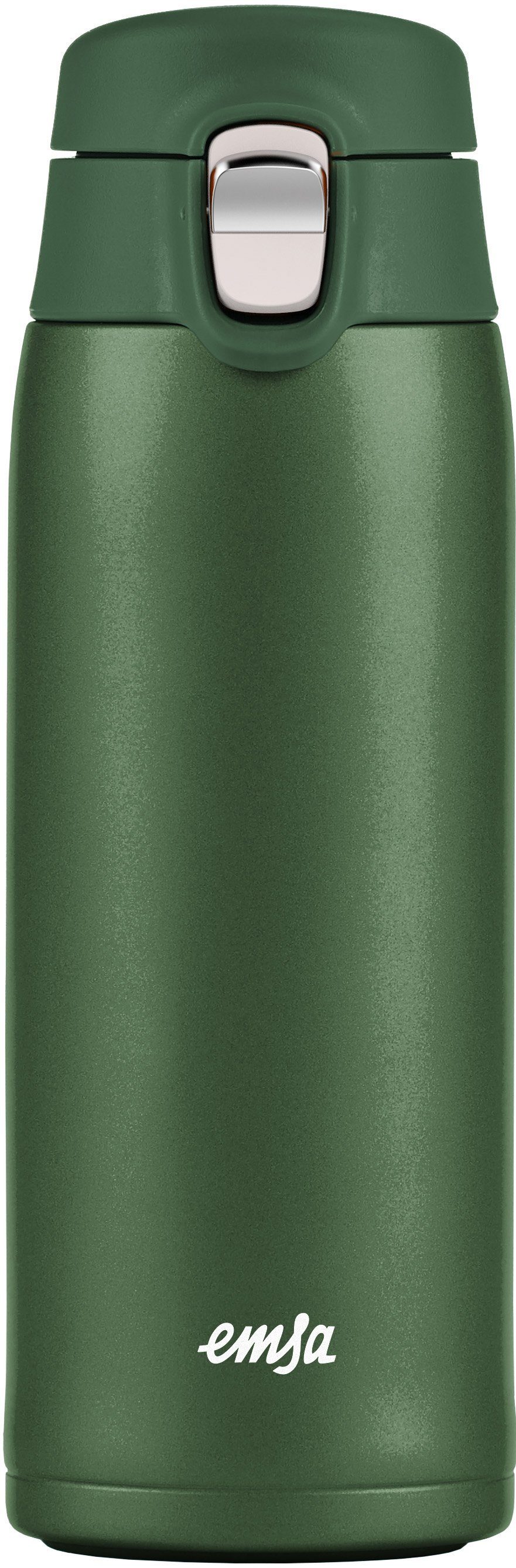 Emsa Thermobecher Travel Mug Light, Edelstahl, Kunststoff, 0,4L, leicht, Edelstahl, Klappverschluss, 100% dicht, 8h heiß/16h kalt