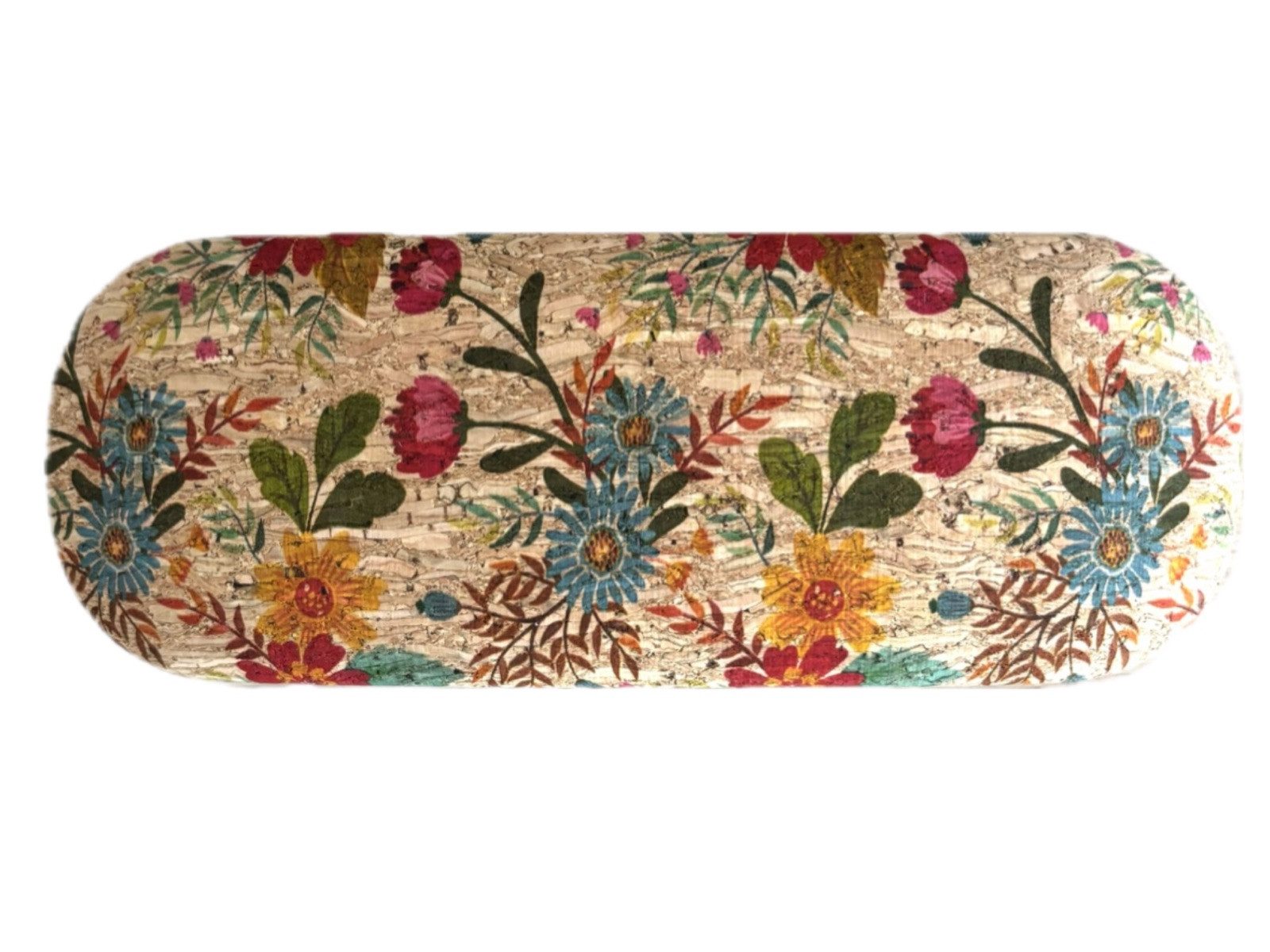 LK Trend & Style Brillenetui aus Kork mit verschiedenen Blumen Designs, in der Hartschale liegt Ihre Brille sehr sicher