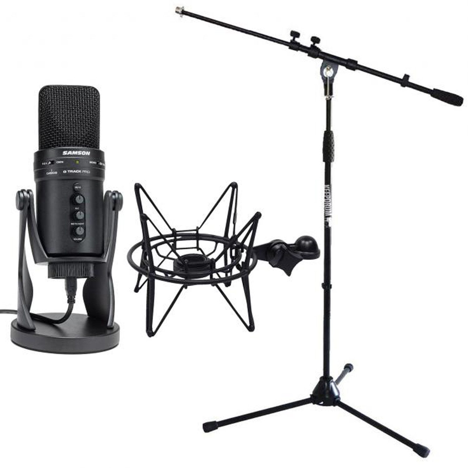 Samson Mikrofon Samson G-Track Pro mit SP04 Spinne Schwarz mit Stativ
