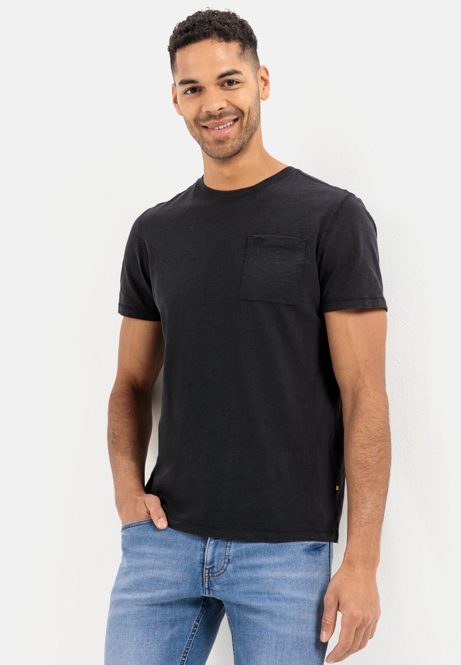 camel active T-Shirt aus Bio-Baumwolle Schwarz