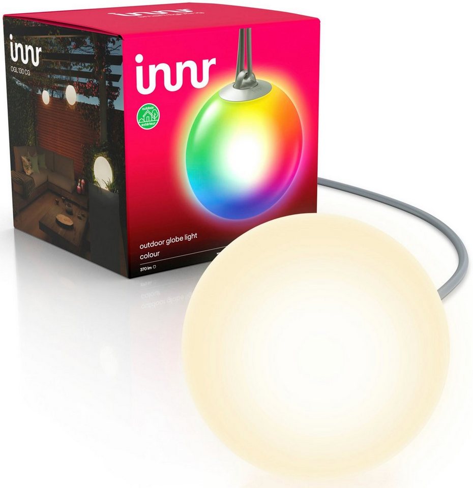 Dimmfunktion, integriert, weißes Kugelleuchte Light, Globe und Farbwechsler, LED innr LED farbiges Ermöglicht fest Wasserdicht, Licht