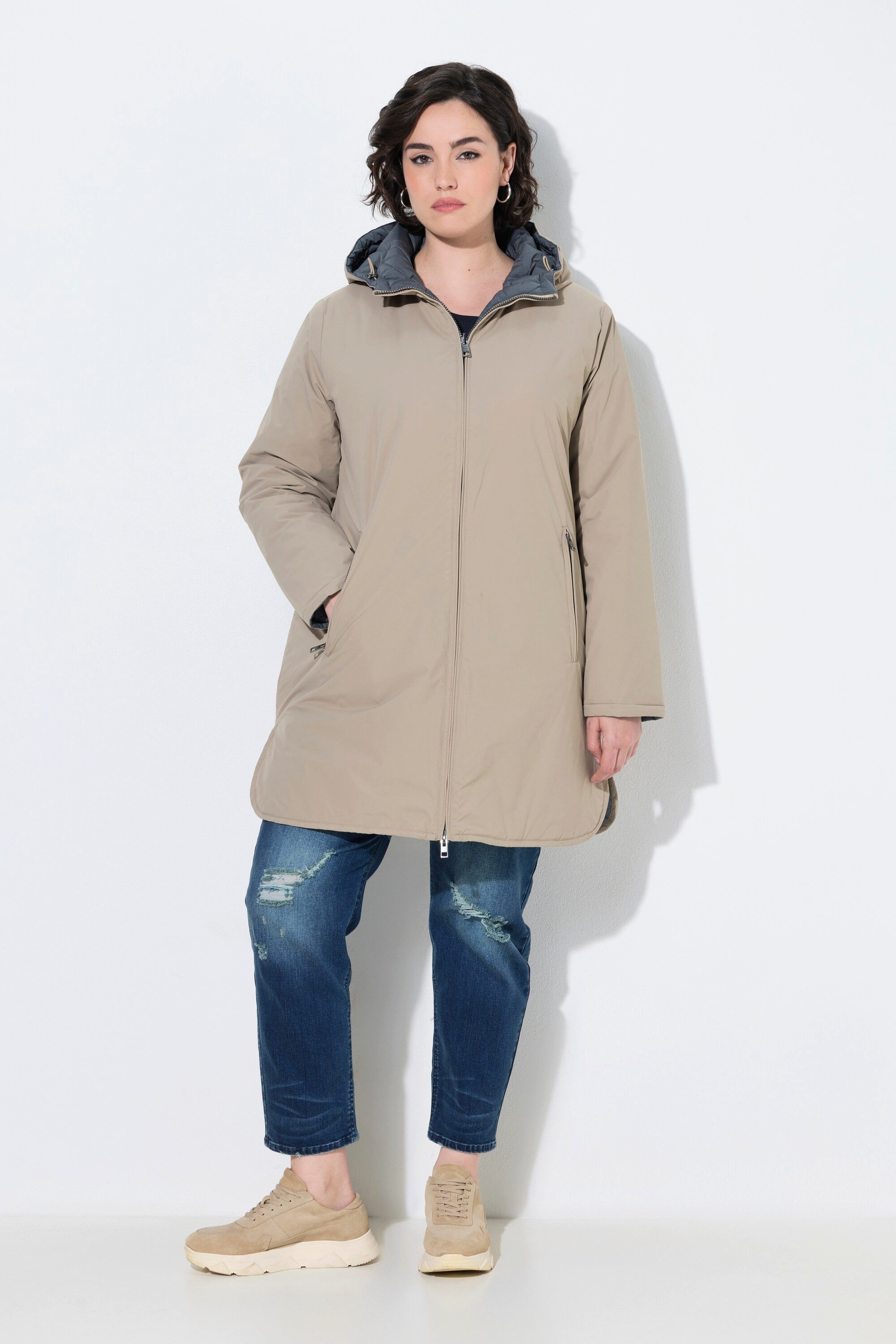 Ulla Popken Wendejacke HYPRAR Funktions-Wendejacke wasserabweisend Kapuze