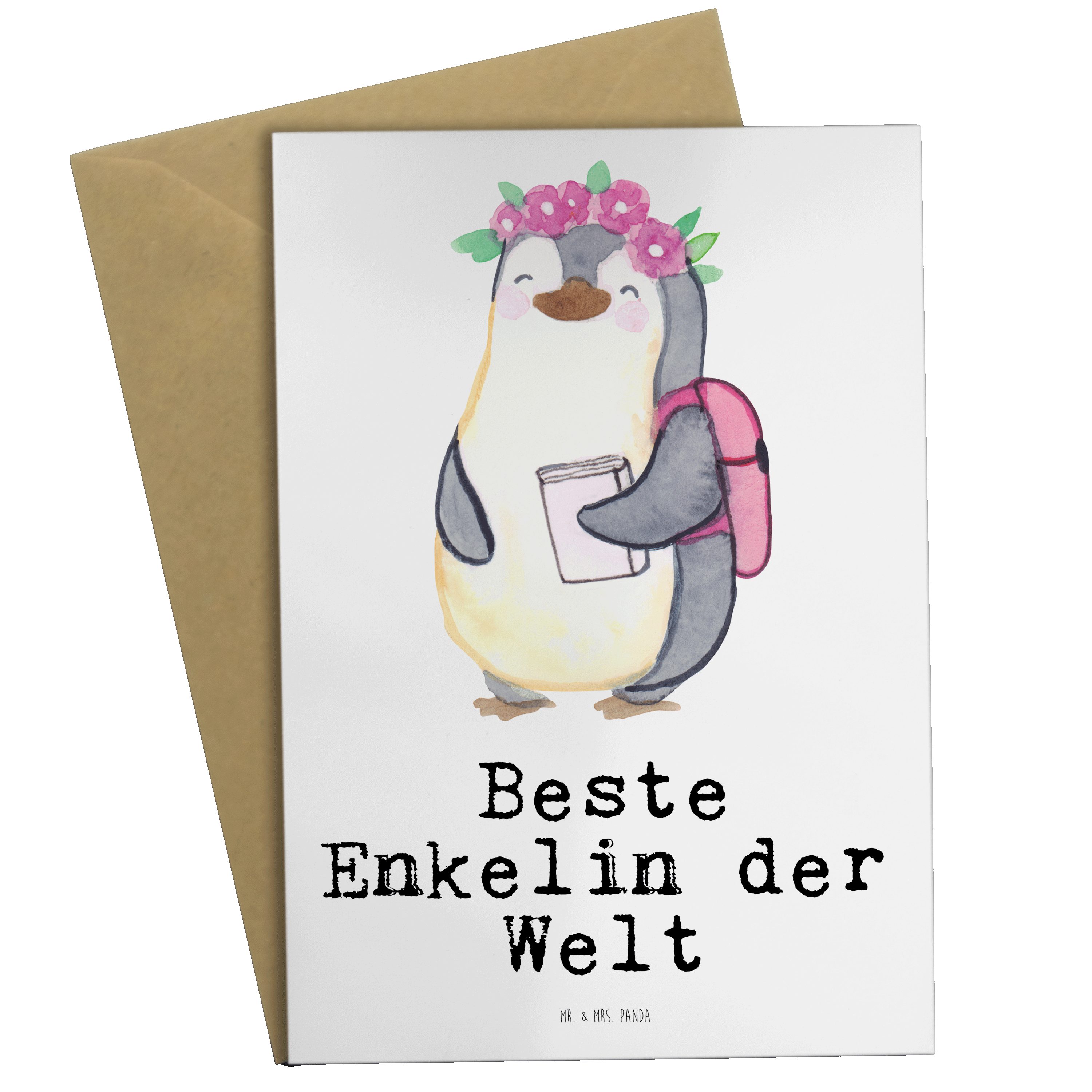 - Freude machen, Grußkarte Weiß Enkelin Mr. der Klap Pinguin - Panda Beste Mrs. Geschenk, & Welt