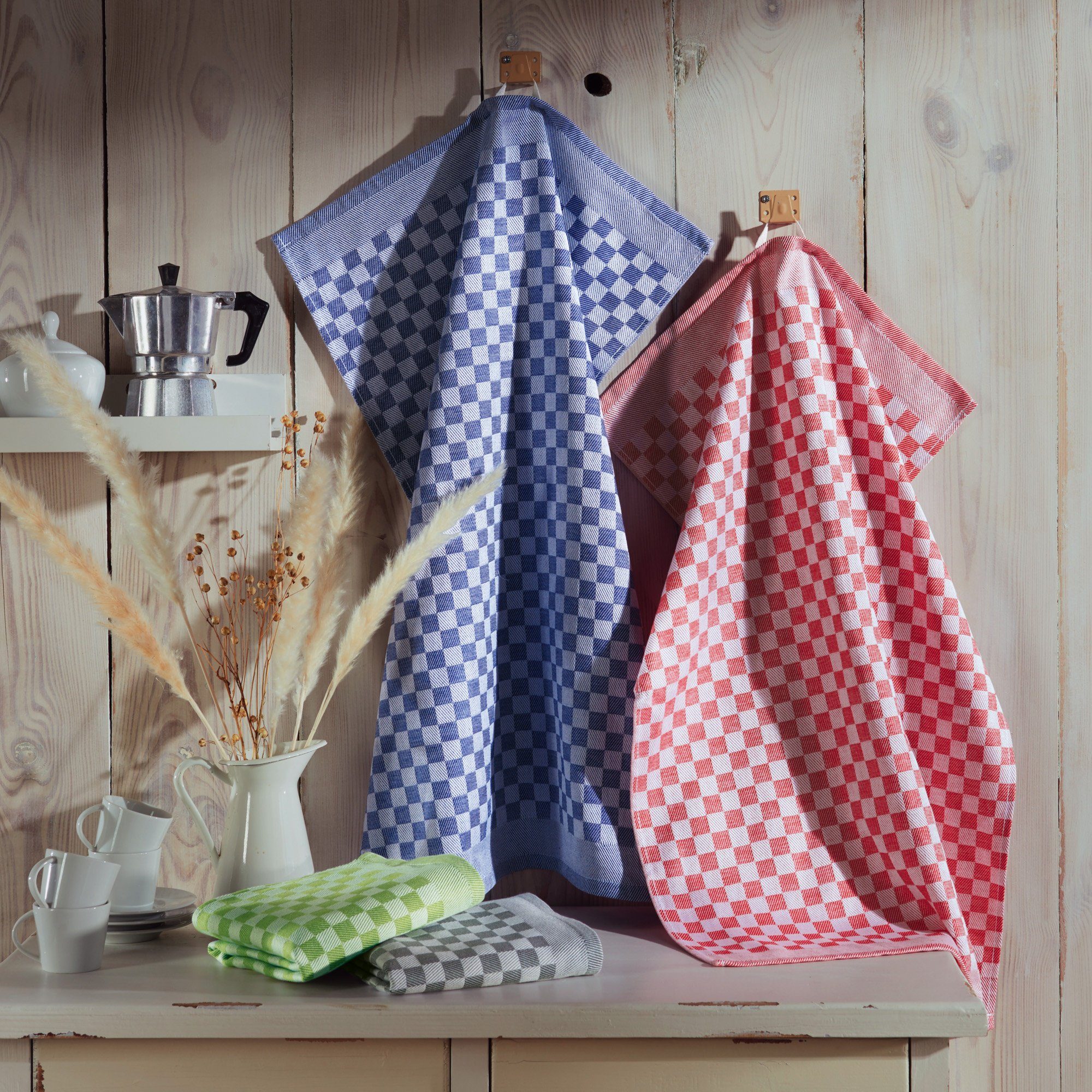 Erwin Müller Geschirrtuch Geschirrtuch 2er-Pack, Baumwolle Karo