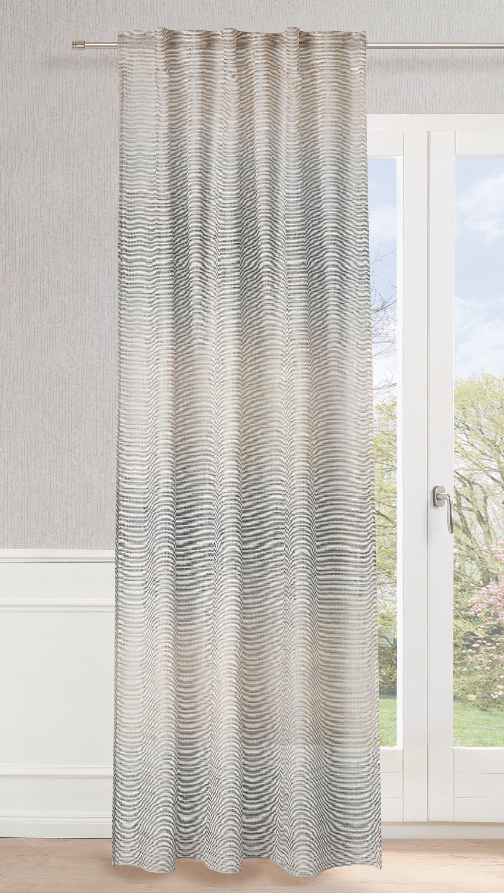 Vorhang Rocco, verdeckten Jacquard, (1 halbtransparent, for Schal Multifunktionsband mit Neutex taupe Schlaufen St), you