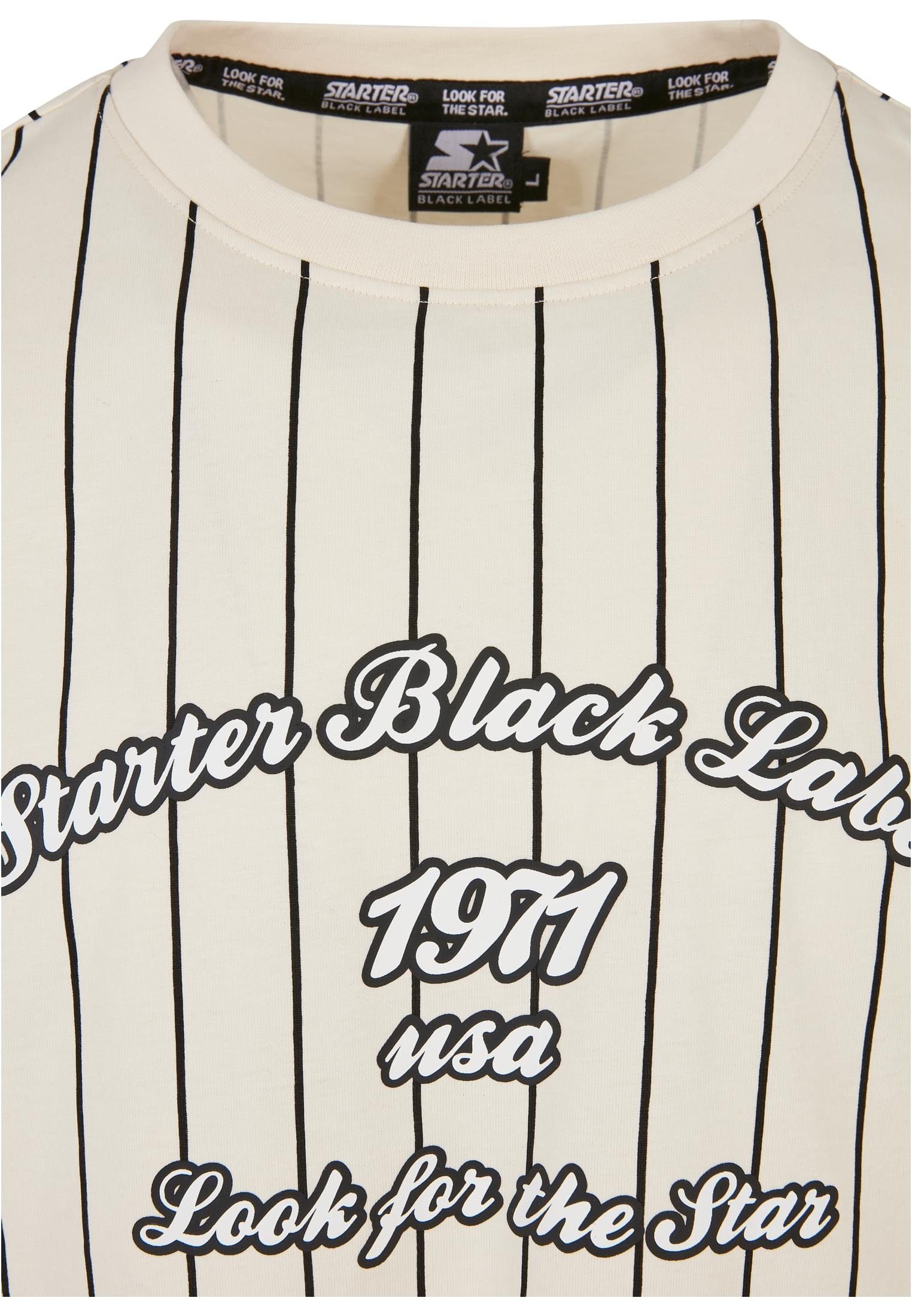 Tee Herren Pinestripe Black T-Shirt 1971 Label Starter palewhite Starter (1-tlg)