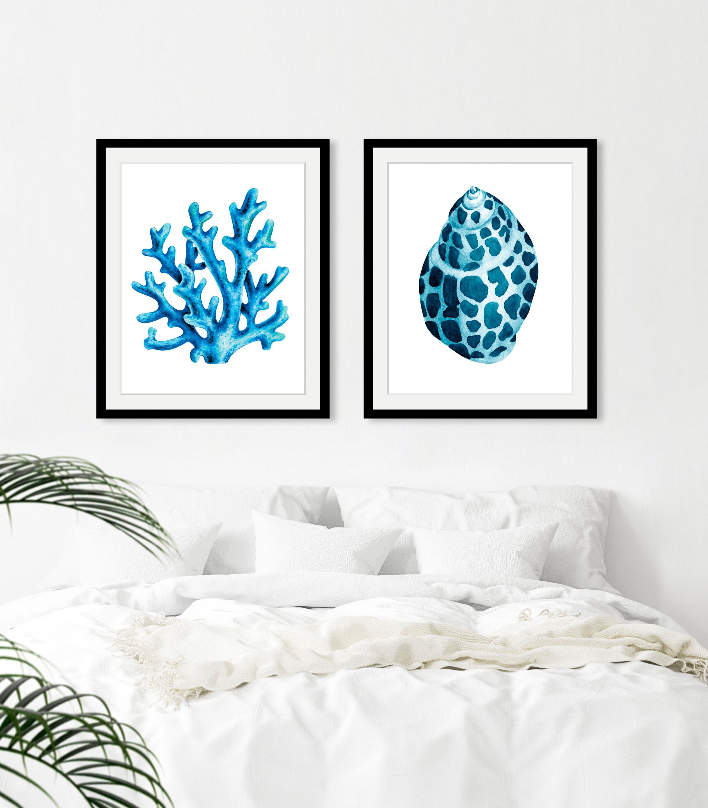 queence Bild Worti, Kunst, Meer, Wassertiere (1 St), HD Premium Poster-Druck inkl. Holzrahmen