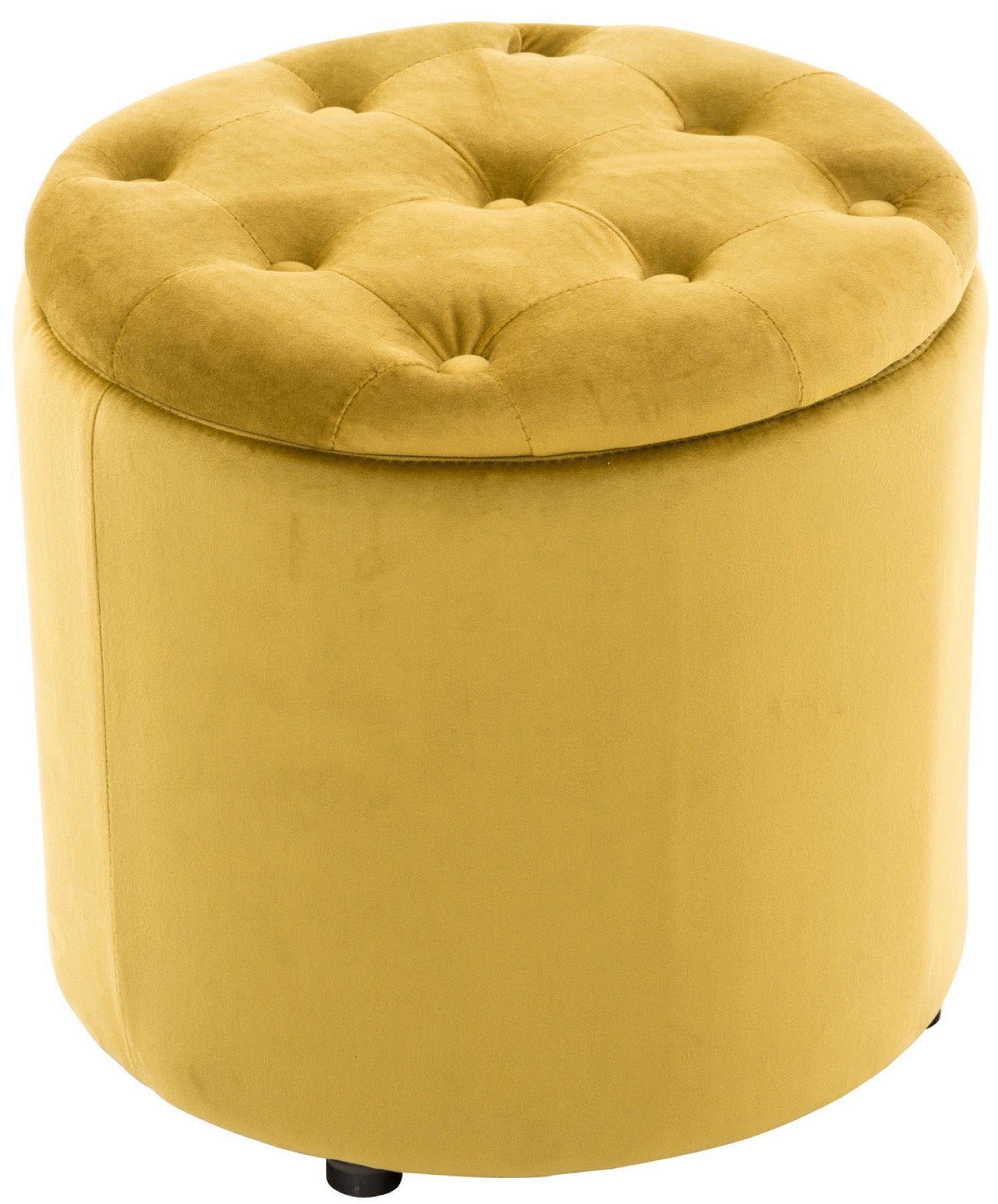 TPFLiving Sitzhocker Paris - Stylischer Samthocker (Beistellhocker mit Stauraum - Farbe, 1 St., Polsterhocker mit hohem Sitzkomfort), Maße (HxBxT): 42 x 44 x 44 cm gelb