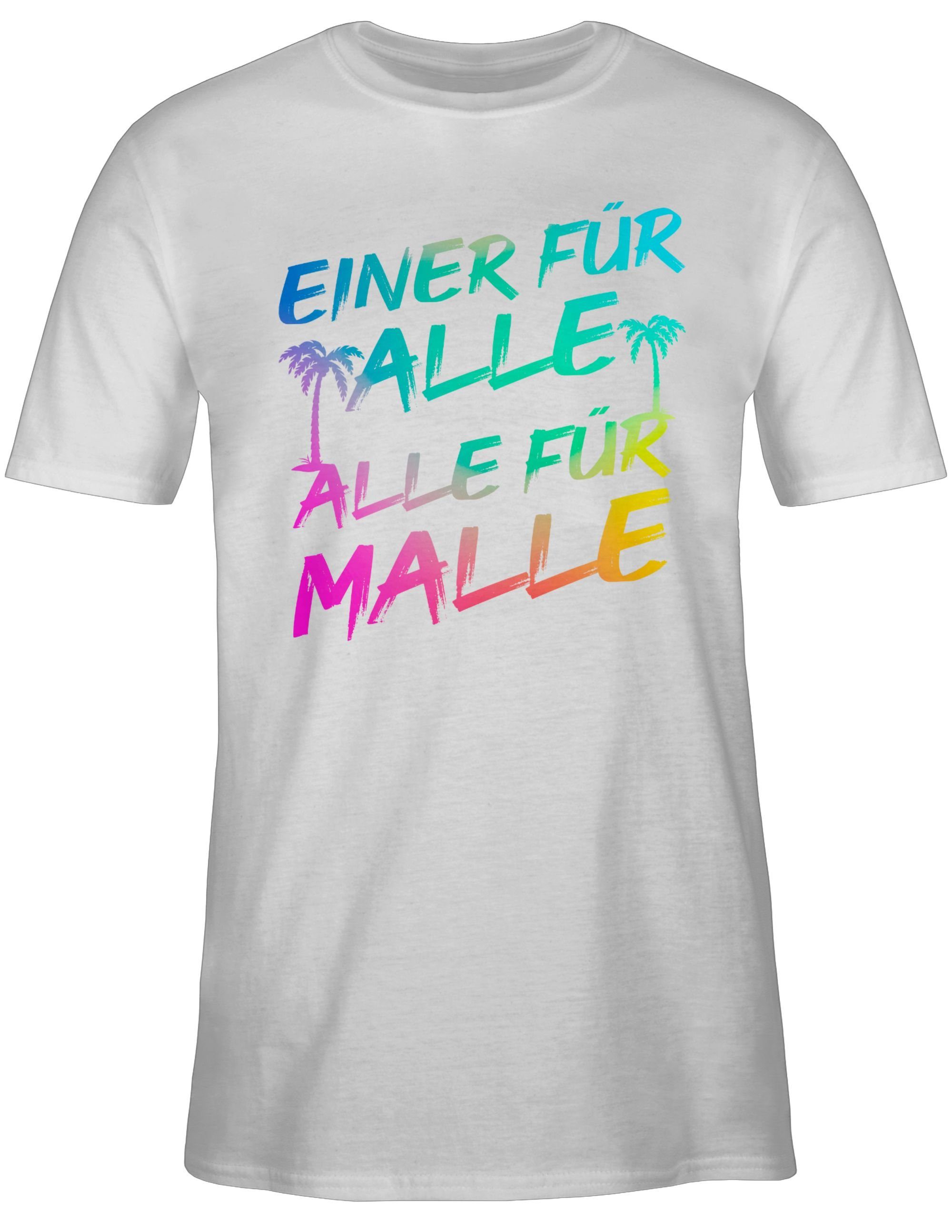 Malle Shirtracer - für Alle Sommerurlaub 02 Einer Malle Alle Herren alle T-Shirt Weiß für für