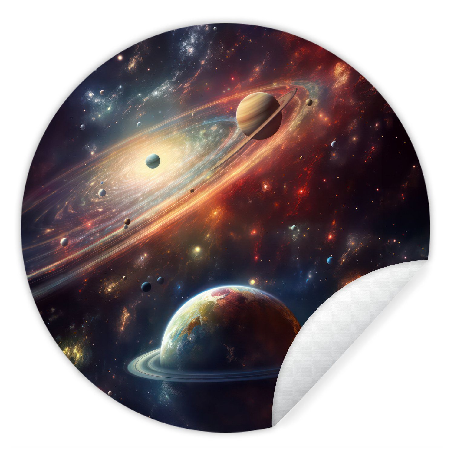 MuchoWow Wandsticker Weltraum - Planeten - Neon - Sterne (1 St), Wandtattoo günstig online kaufen