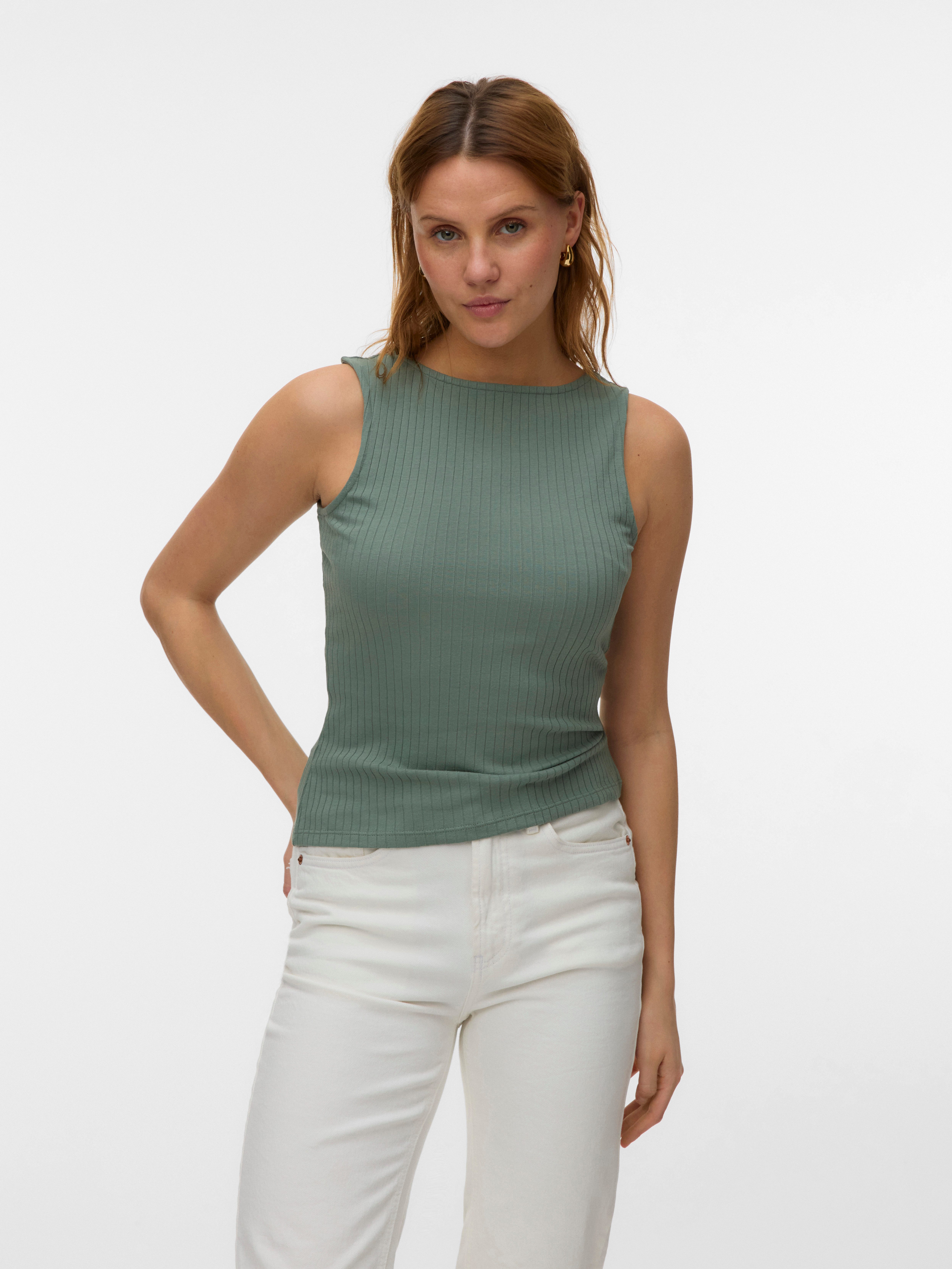 Vero Moda Shirttop VMRUBY SL TOP JRS NOOS Baumwollmischung