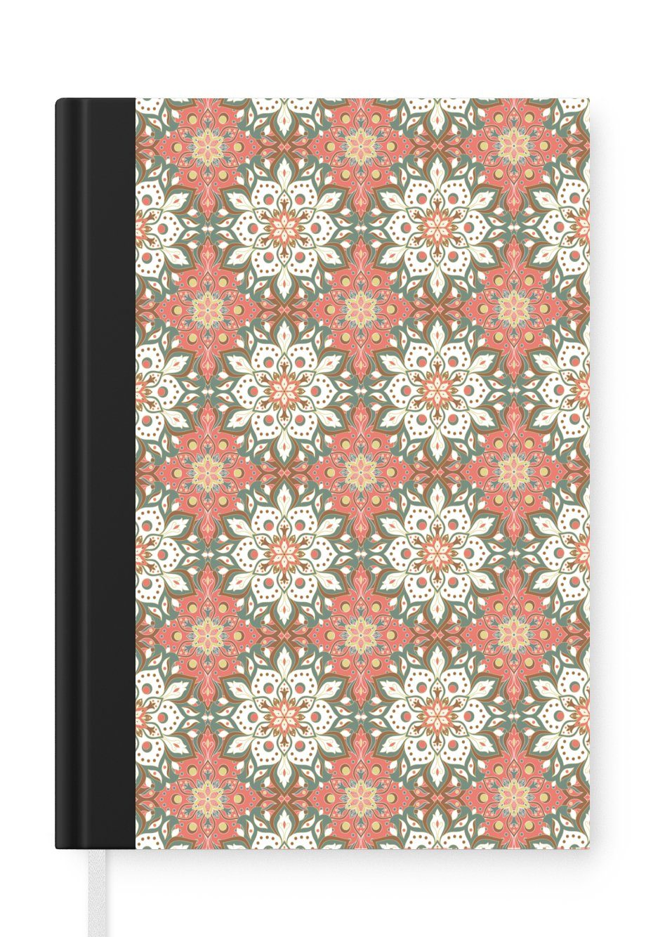 MuchoWow Notizbuch Vintage - Blumen - Mandala - Muster, Journal, Merkzettel, Tagebuch, Notizheft, A5, 98 Seiten, Haushaltsbuch