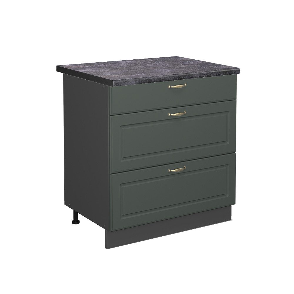 Vicco Unterschrank Fame-Line, Grün-Gold Landhaus/Anthrazit, 80 günstig online kaufen