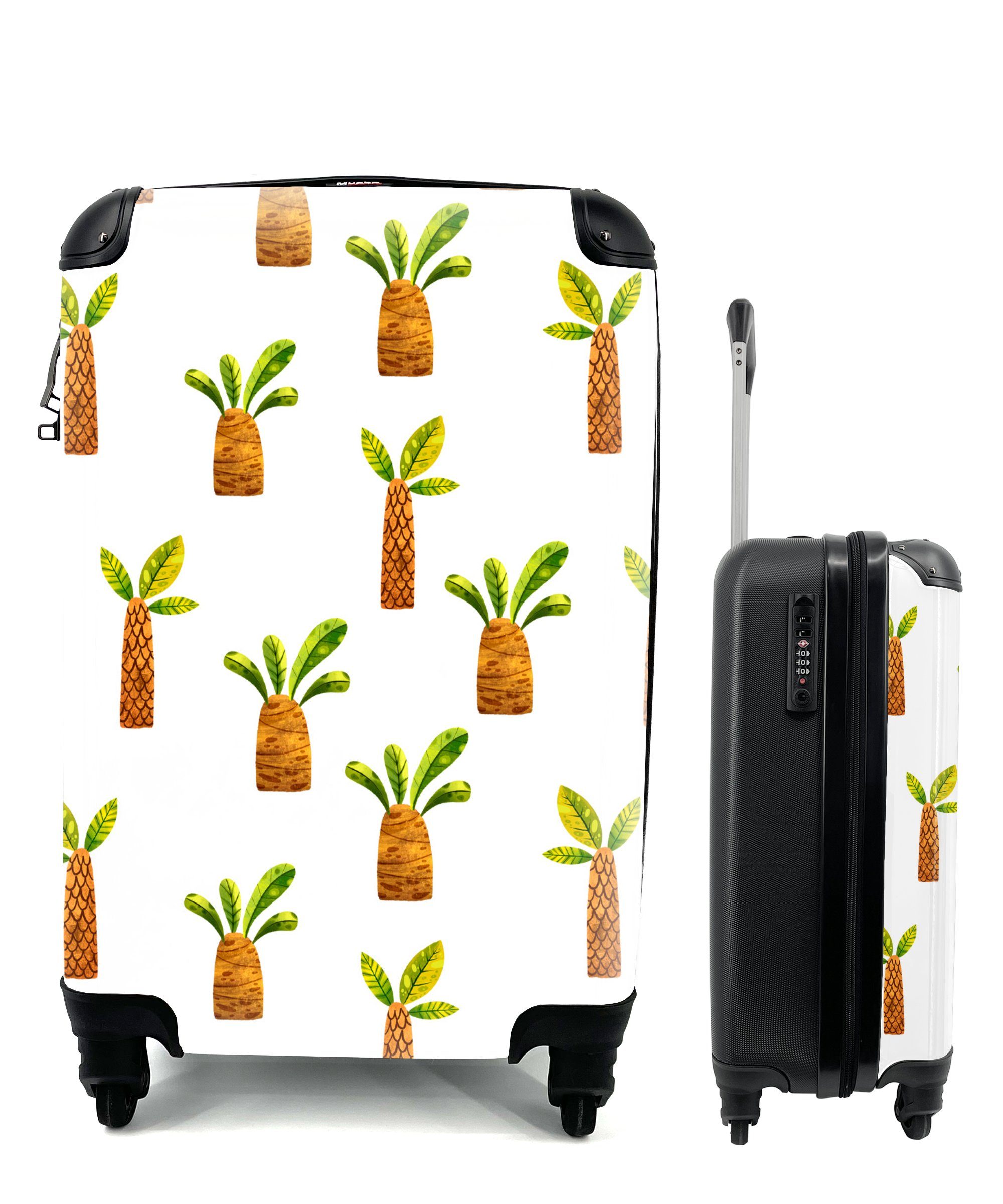 MuchoWow Handgepäckkoffer Dschungel - Palme - Design, 4 Rollen, Reisetasche mit rollen, Handgepäck für Ferien, Trolley, Reisekoffer
