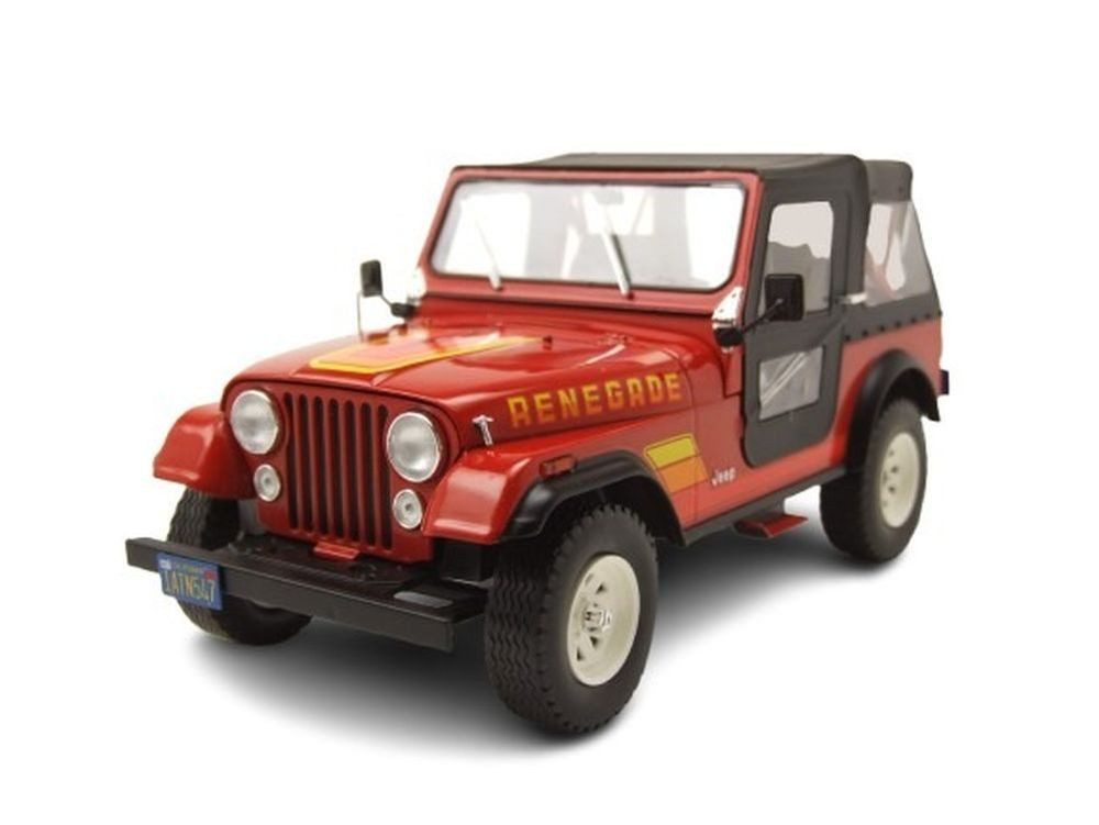 Whitebox Modellauto Jeep CJ-7 Renegade 1980 rot schwarz, Maßstab 1:24