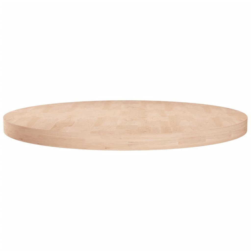 vidaXL Tischplatte Runde Tischplatte Ø80x4 cm Unbehandeltes Massivholz Eiche (1 St)