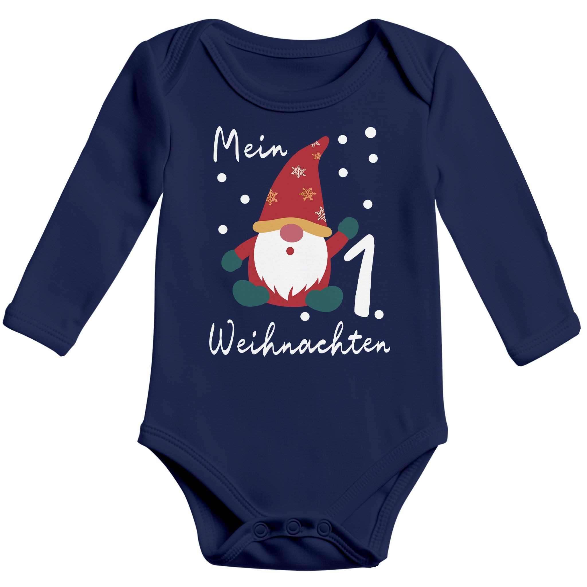 MoonWorks Body Baby Body langarm Mein erstes Weihnachten Wichtel Aufdruck XMAS