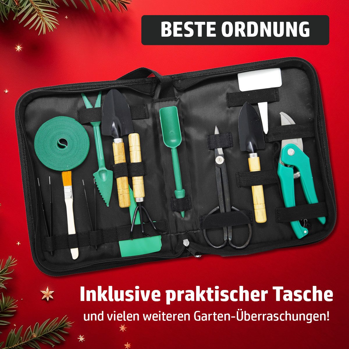 BRAST Adventskalender Knobel & Mini-Spiele Duftkerzen Werkzeug-Set oder Garten-Utensilien (7 Varianten zur Auswahl, 24-tlg), Türchen mit praktischen Garten-Uten – Bild 4 von 5