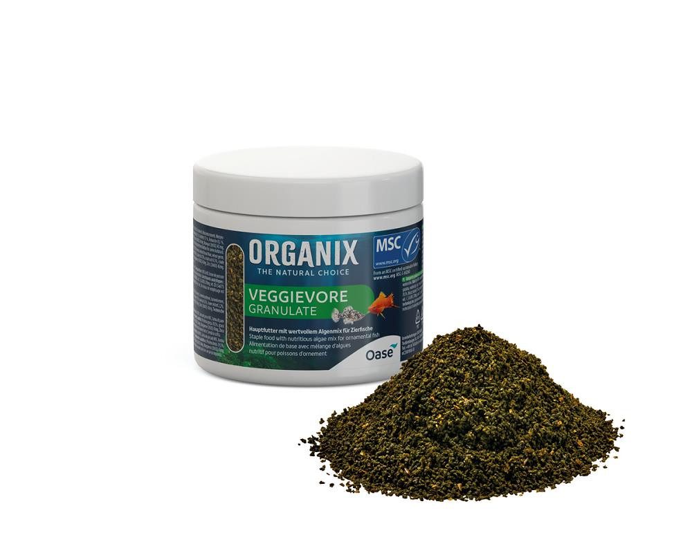 Fisch-Futterspender Oase ORGANIX Veggievore Granulate MSC 175 ml- vegetarisches Aquariumfu