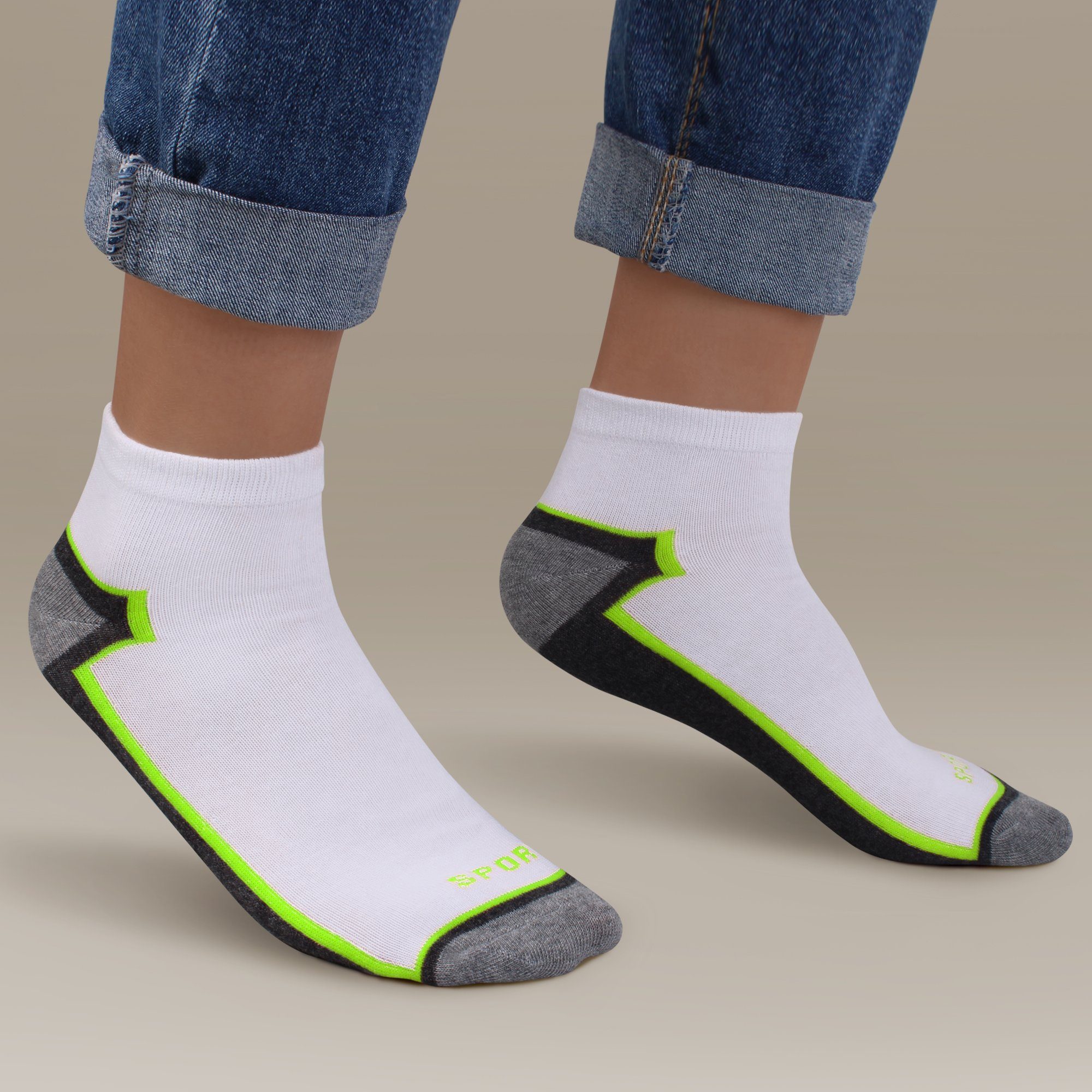 L&K Sneakersocken 92254-92241 (12er-Pack) Füßlinge Herren aus Baumwolle mit verschiedenen Motiven – Bild 4 von 5
