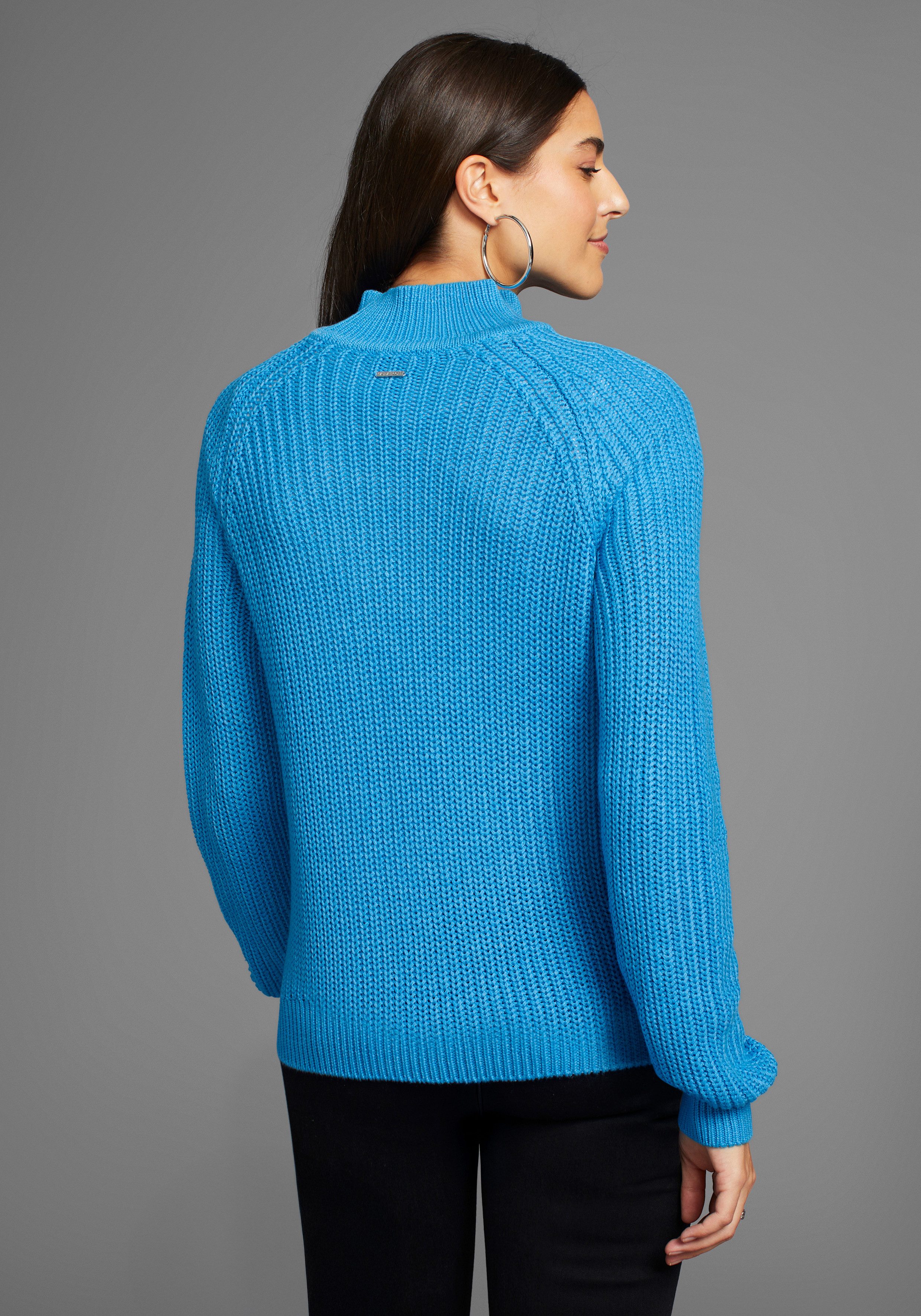 Laura Scott Strickpullover aus Grobstrick mit Stehkragen günstig online kaufen