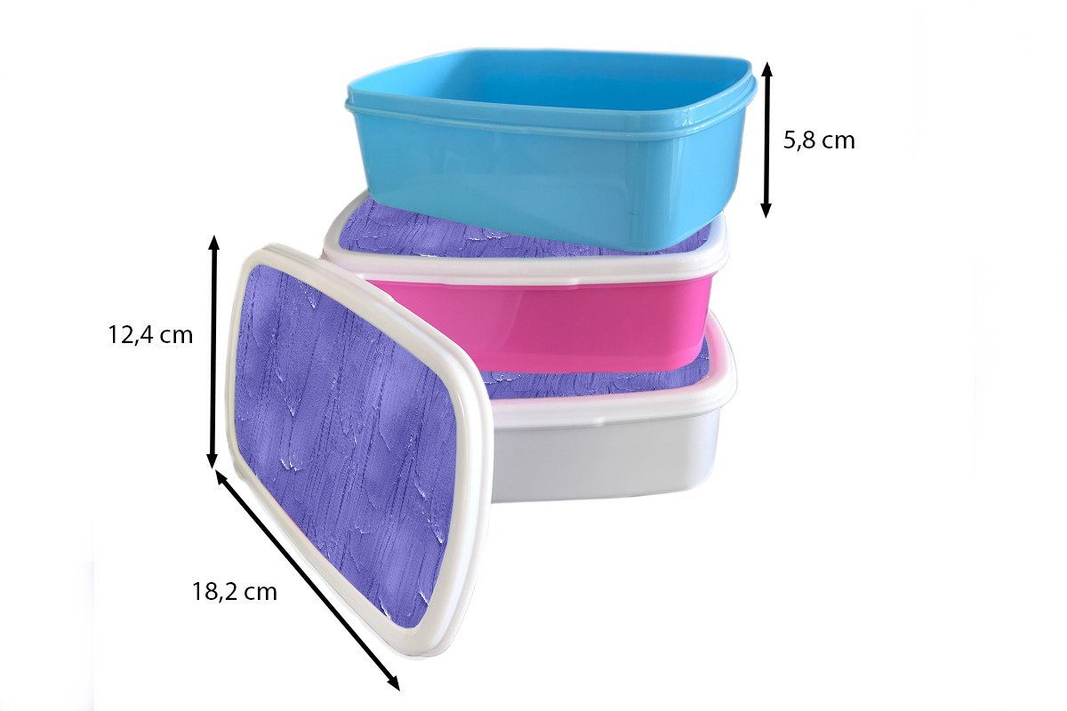 Lunchbox Farbe (2-tlg), weiß Brotdose, Kinder für MuchoWow Brotbox - und und Mädchen Erwachsene, Lila, Jungs für Kunststoff, - Muster