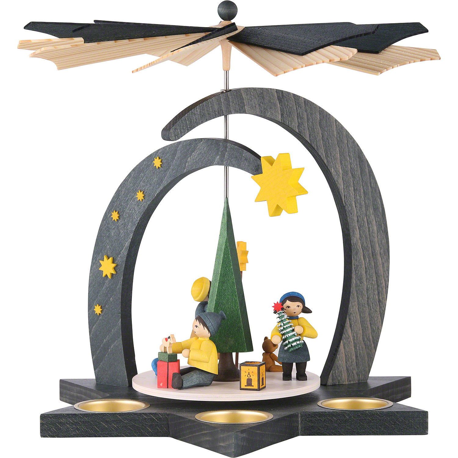 ULMIK Weihnachtspyramide 1-stöckige Pyramide Winterkinder (27cm) von ULMIK