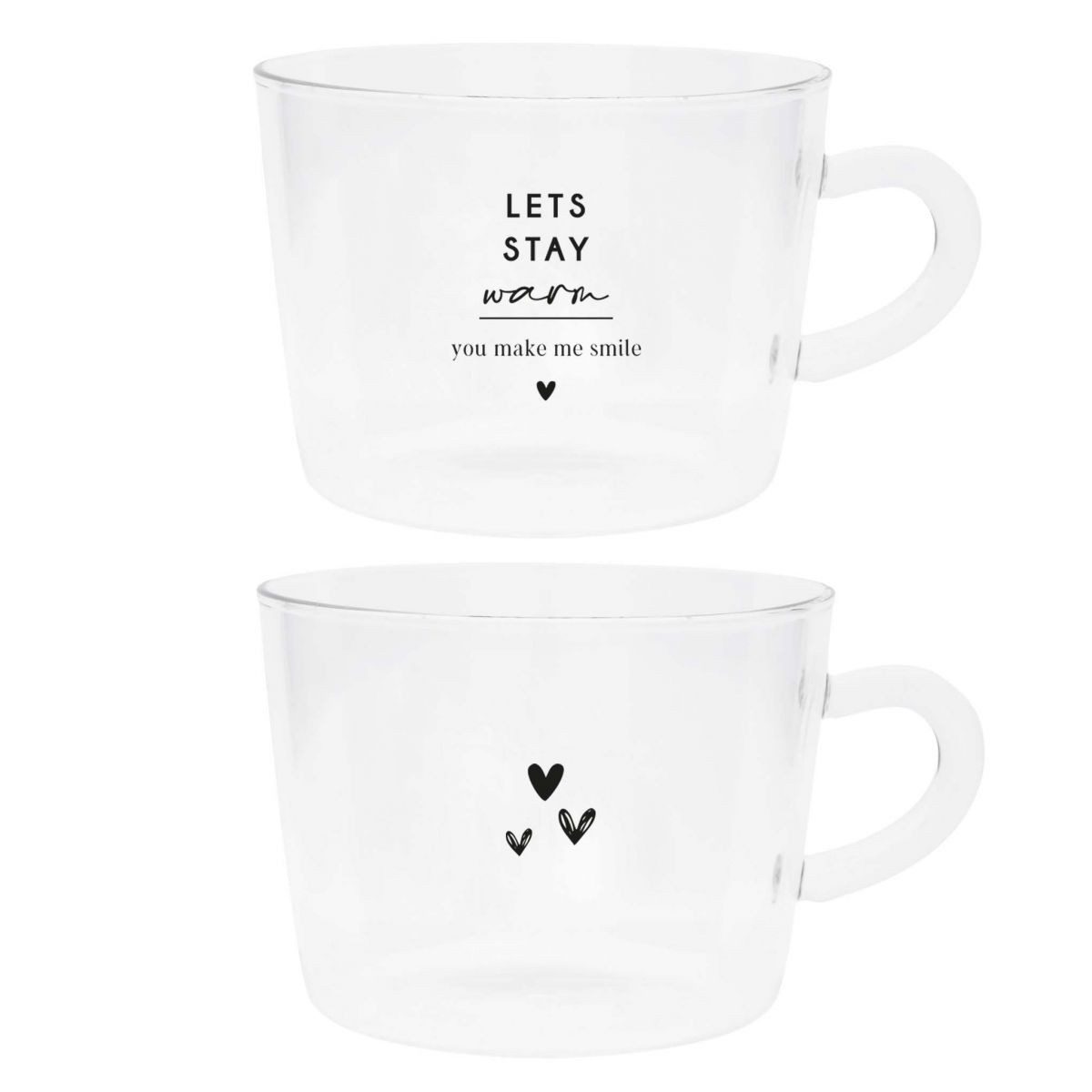 Bastion Collections Tasse, Glas, Höhe: 7cm, Farbe: Transparent, Motiv: Herz