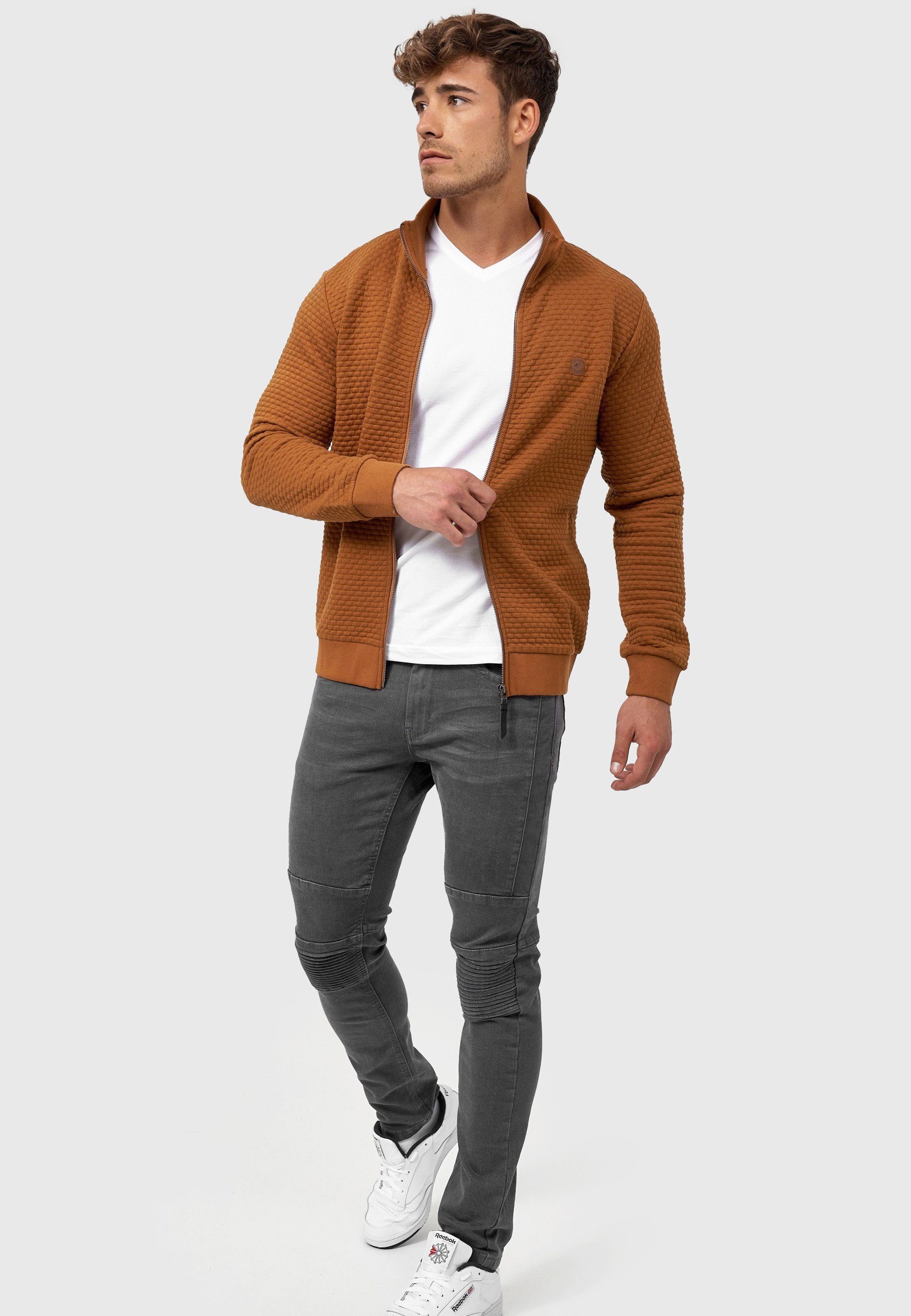 Indicode Sweatjacke Herren Bermie Herrenjacke Reißverschluss mit strukturierter Oberfläche