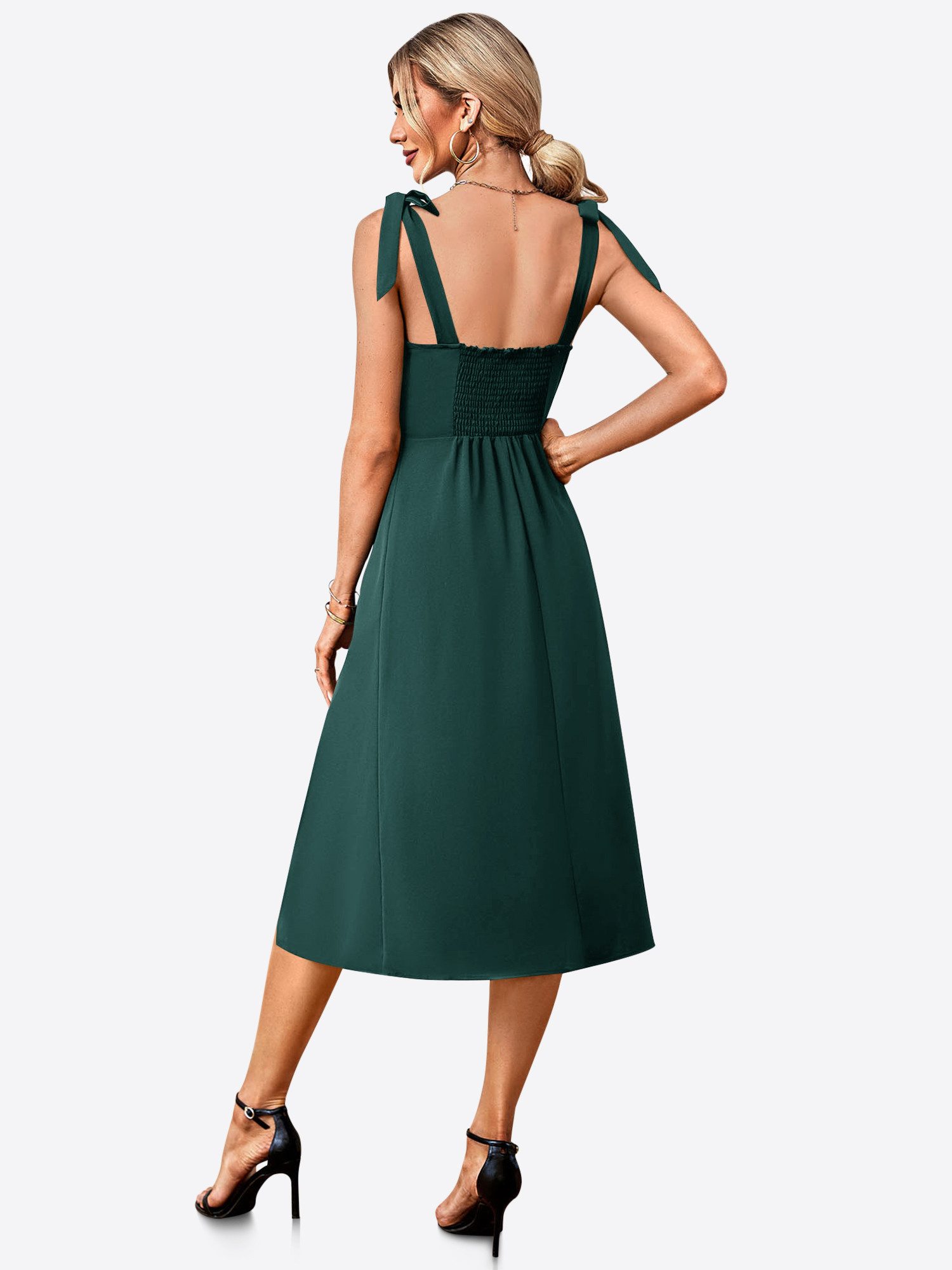 Imily Bela Midikleid Damen Elegante Kleider (Packung, 1-tlg., 1per-Pack) Einfarbig