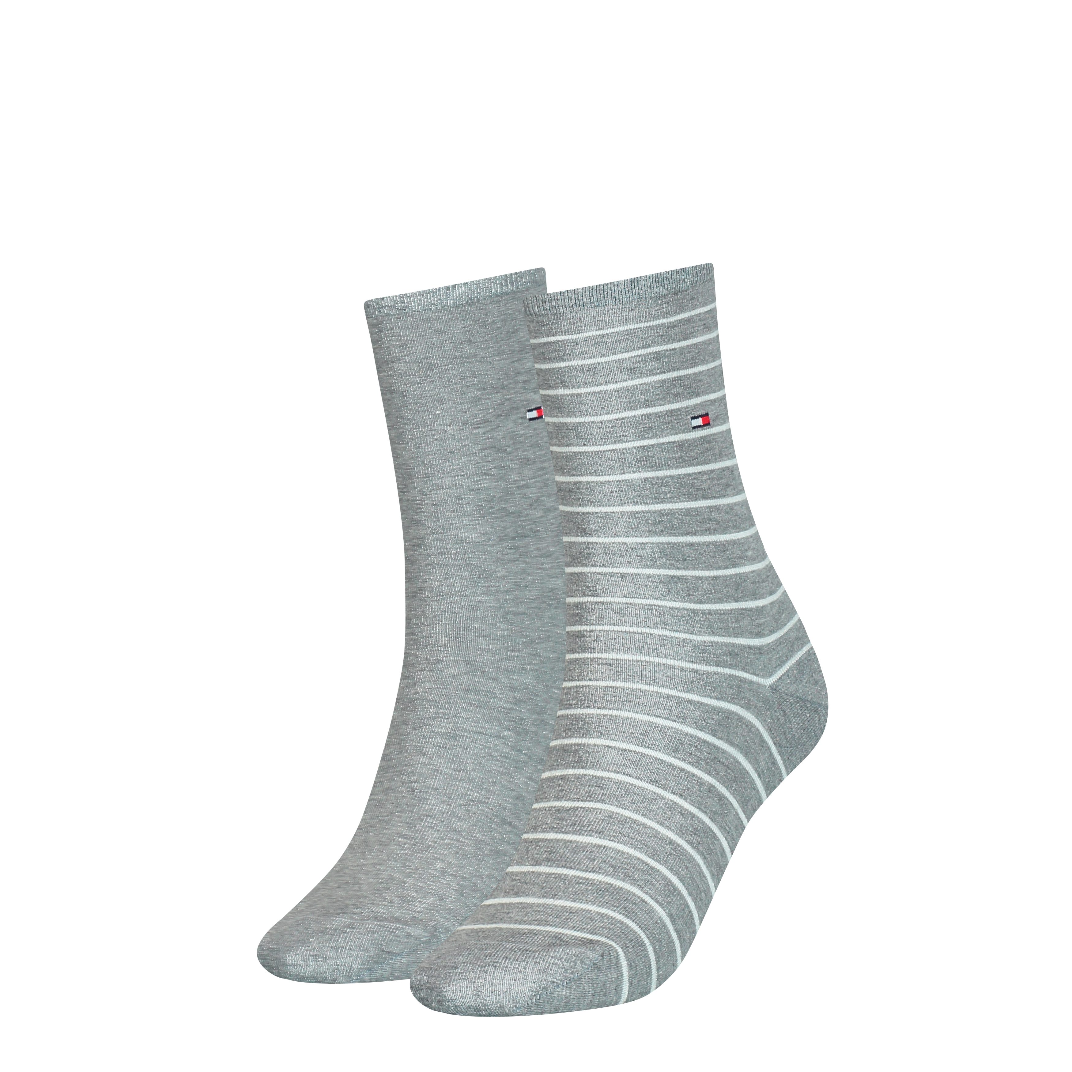 Tommy Hilfiger Socken TH WOMEN SOCK 2P SMALL STRIPE (2-Paar, 2 Paar) mit schmalem Rippenbündchen, meliert, gestreift