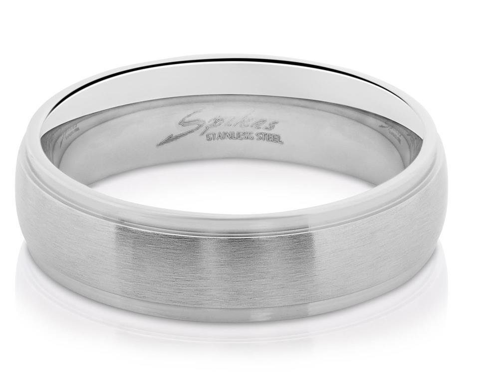 BUNGSA Fingerring 57 (18.1) Ring mit zwei Außenringen Silber aus Edelstahl Unisex (Ring, 1-tlg), Damen Herren