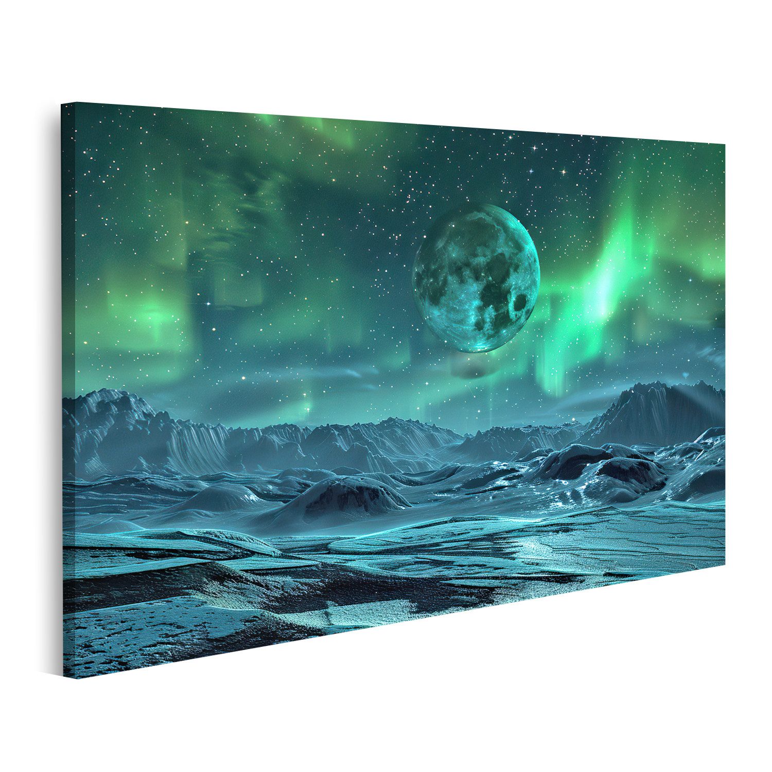 islandburner Leinwandbild Schöne Nordlichter, helle Aurora Borealis, winterliche Atmosphäre