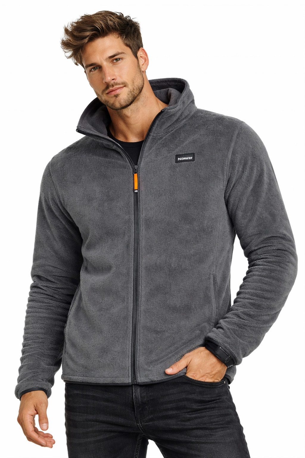 Geographical Norway Fleecejacke Herren Teddy Fleece Jacke Warm Herbst Winter Übergangs Jacke